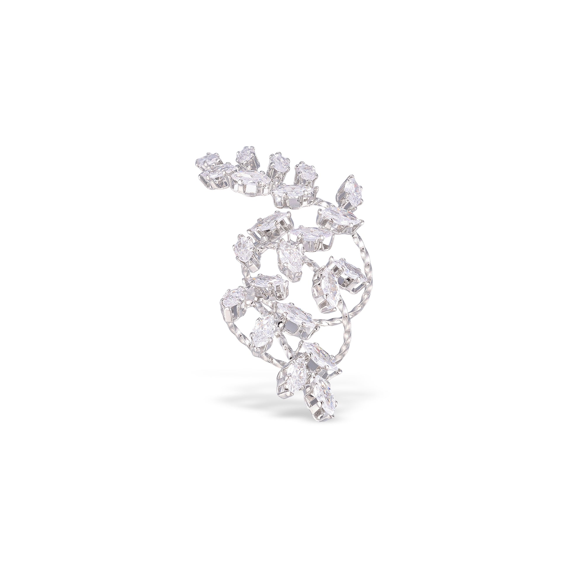 Ernestine White Vine Open Ring