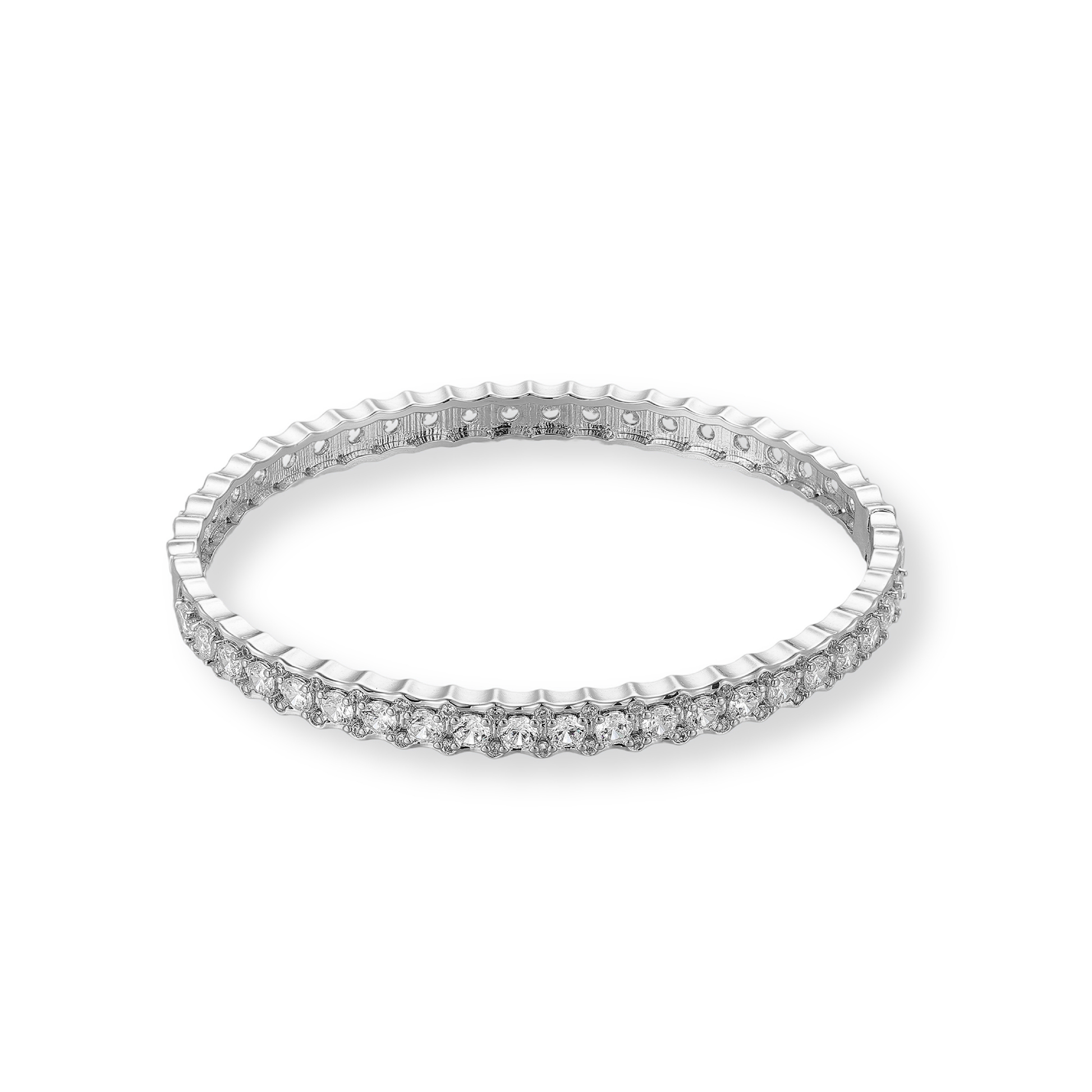 Érvine 16K Gold Scalloped Edge Round Bangle
