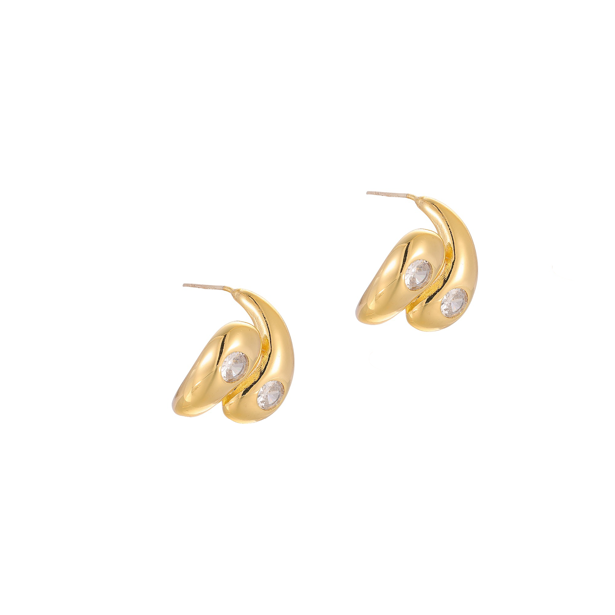 Estella 14K Gold Comma Stud Earrings