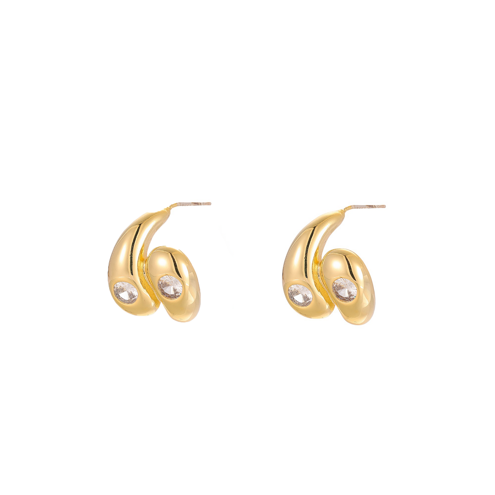 Estella 14K Gold Comma Stud Earrings