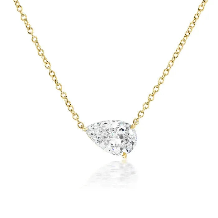 Eugénie 14K Gold Teardrop Moissanite Necklace