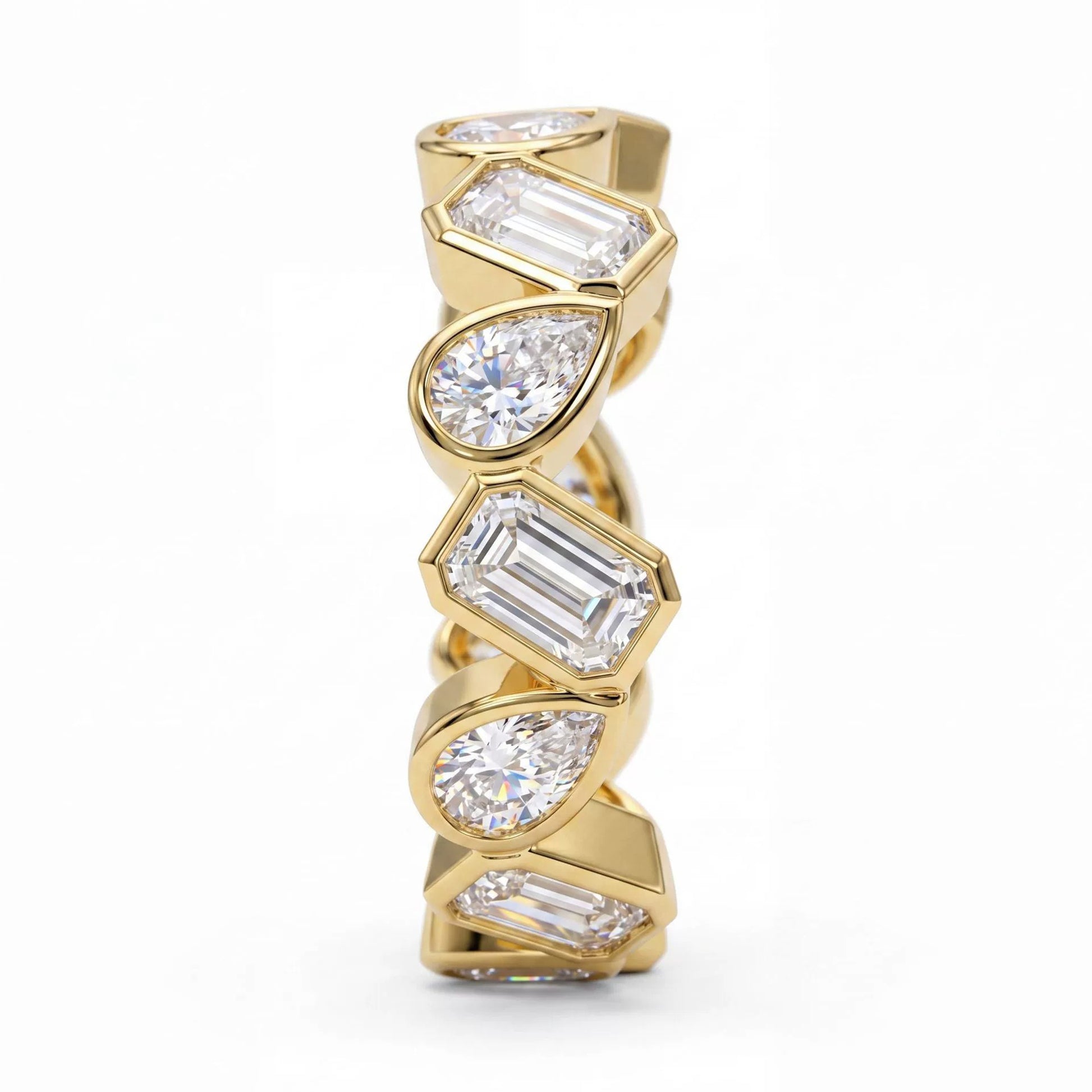 Fabia 14K Gold Teardrop Baguette Moissanite Ring