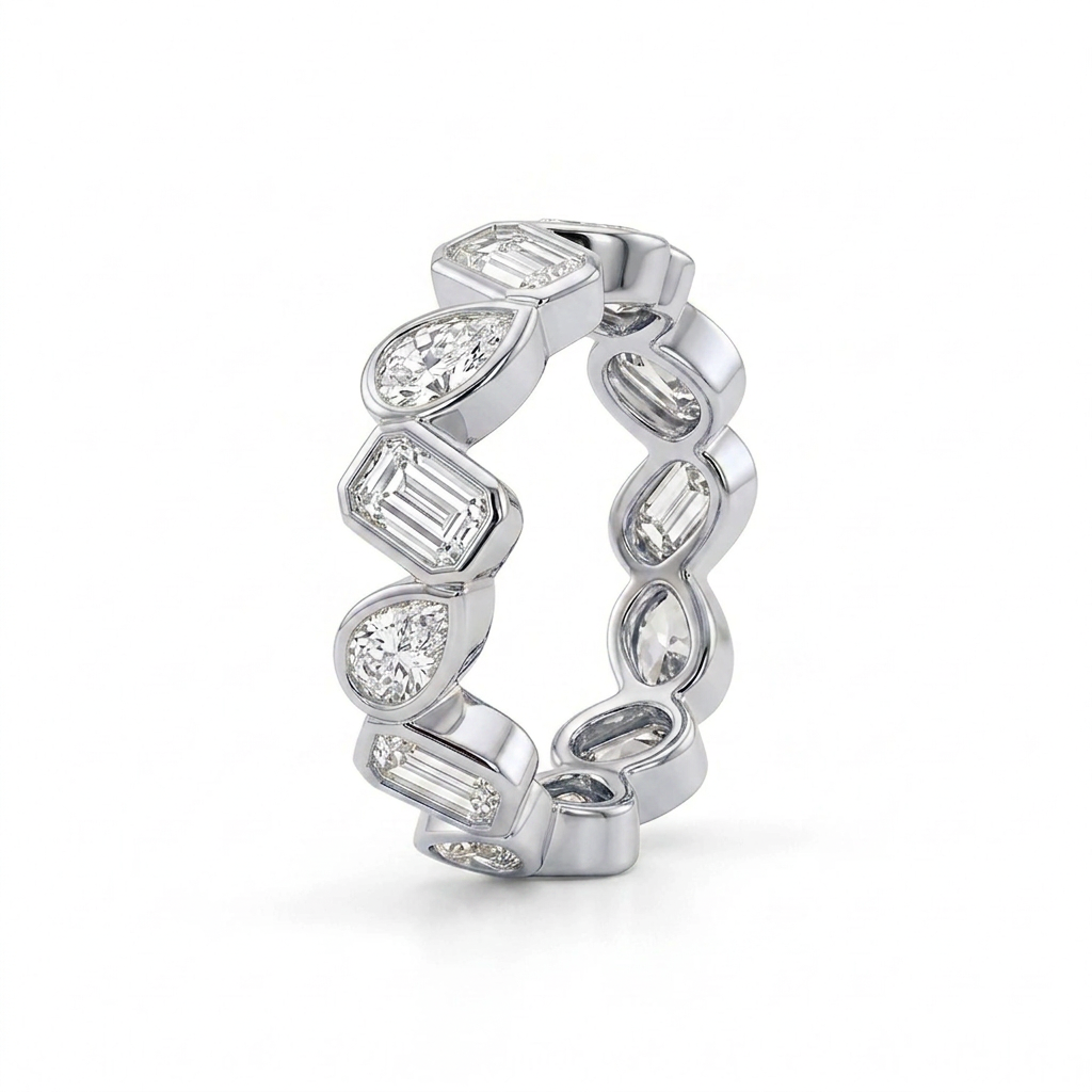 Fabia 14K Gold Teardrop Baguette Moissanite Ring
