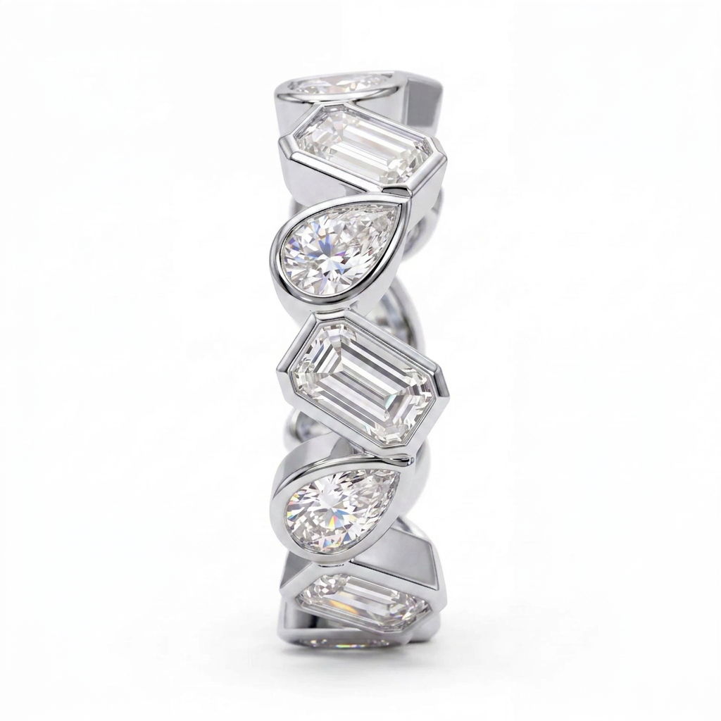 Fabia 14K Gold Teardrop Baguette Moissanite Ring