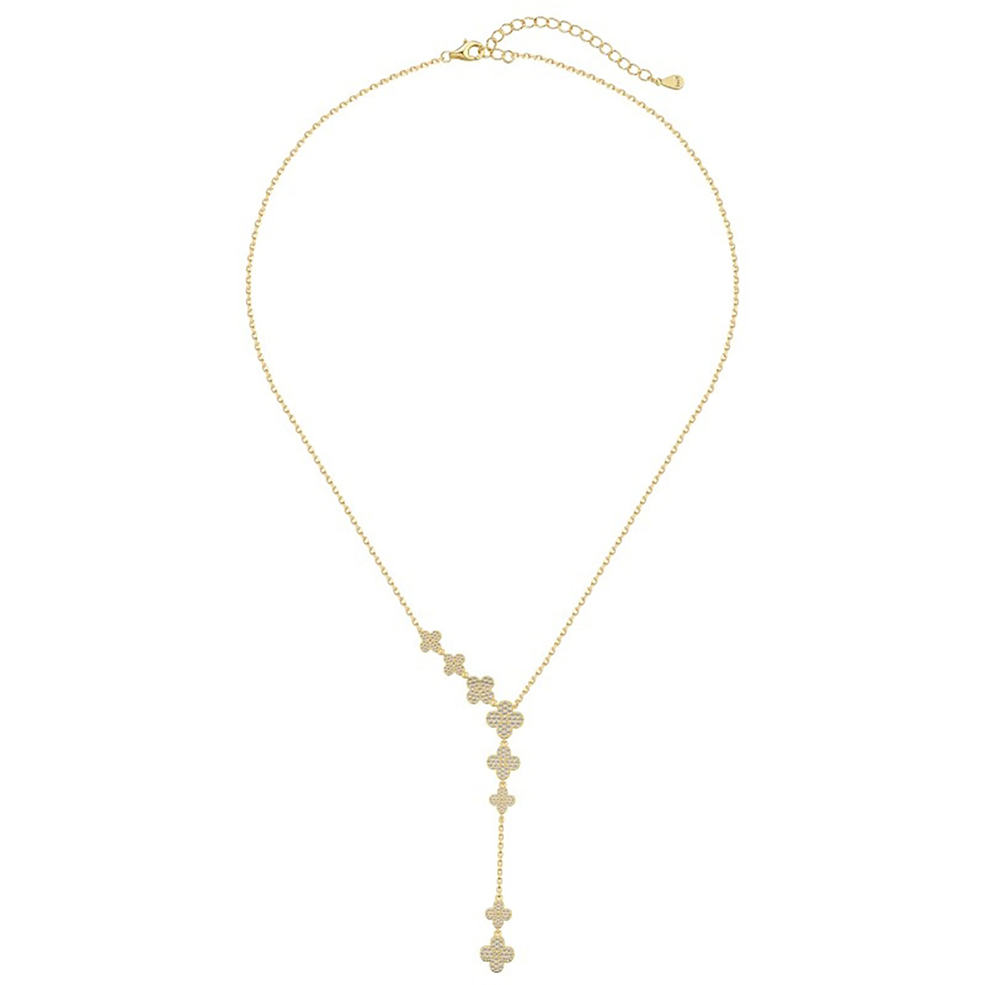 Fastrun 18K Gold Trèfle Y Shape Necklace