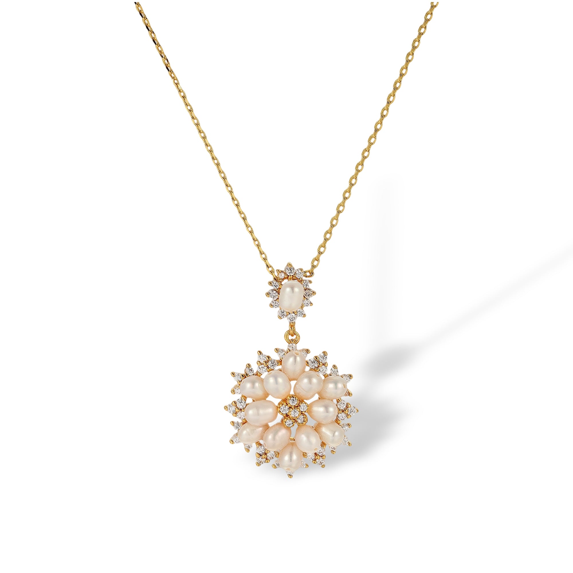 Fébria 18K Gold Pearl Floral Necklace