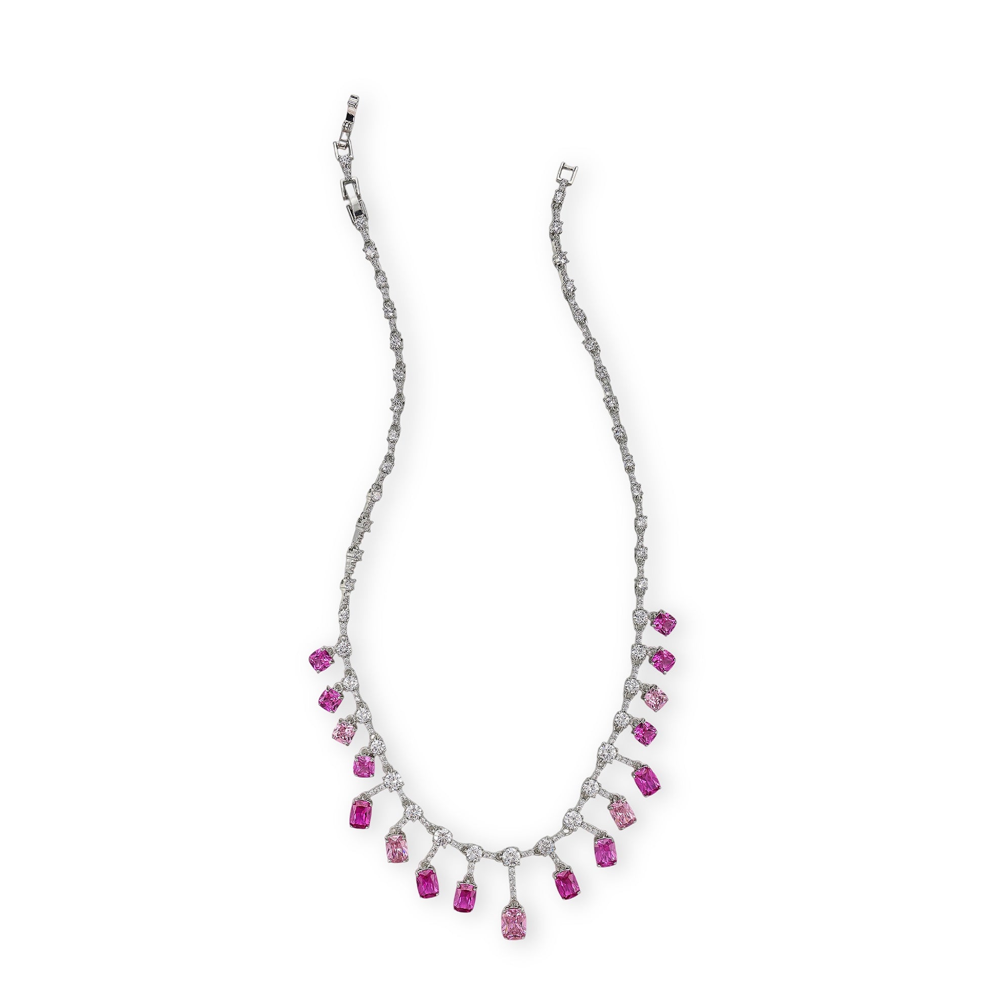 Filippa Pink Cushion Square Necklace