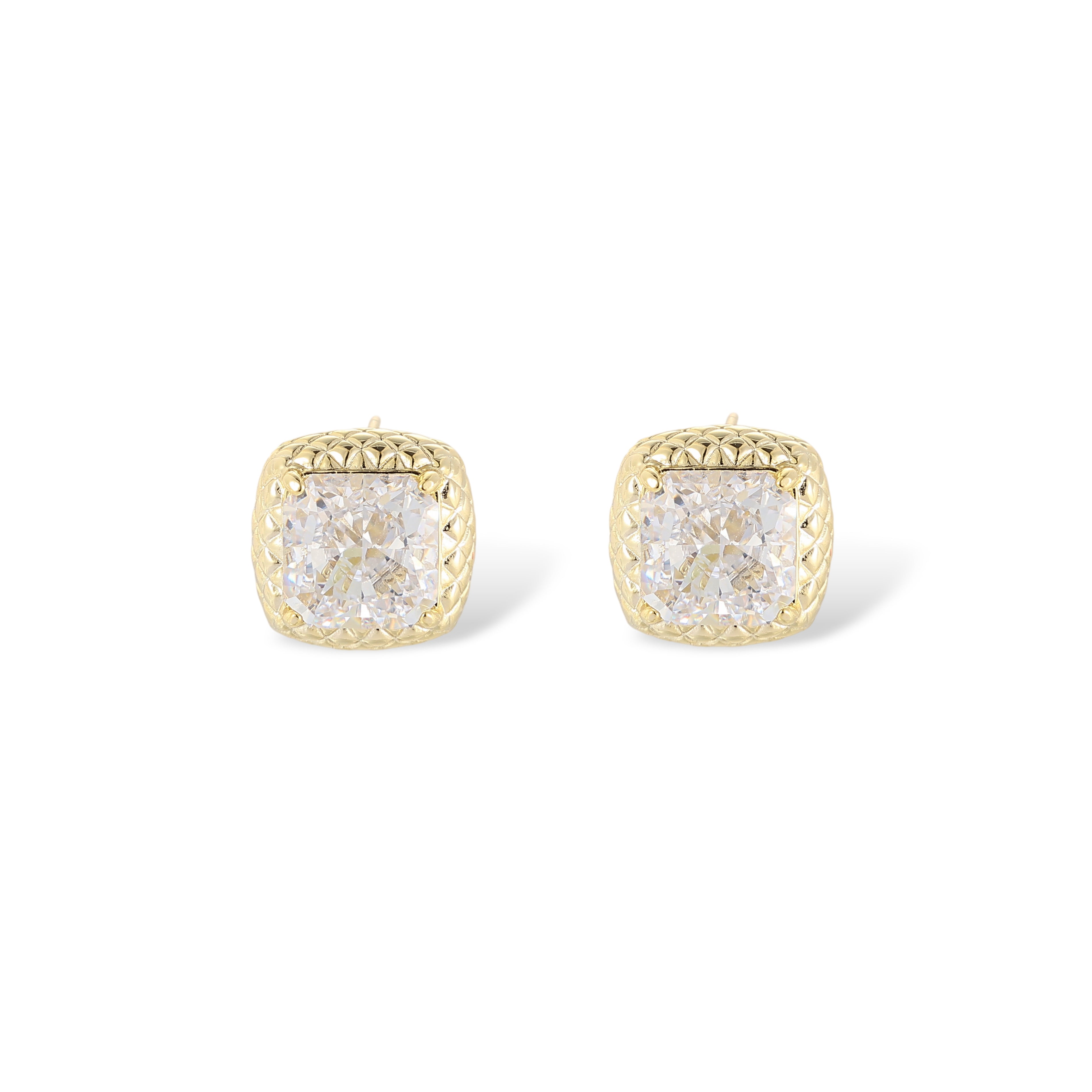 Flavie 14K Gold Square Stud Earrings