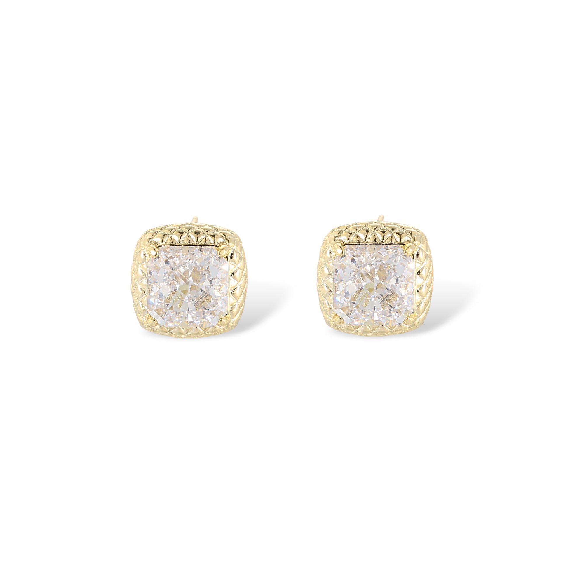 Flavie 14K Gold Square Stud Earrings