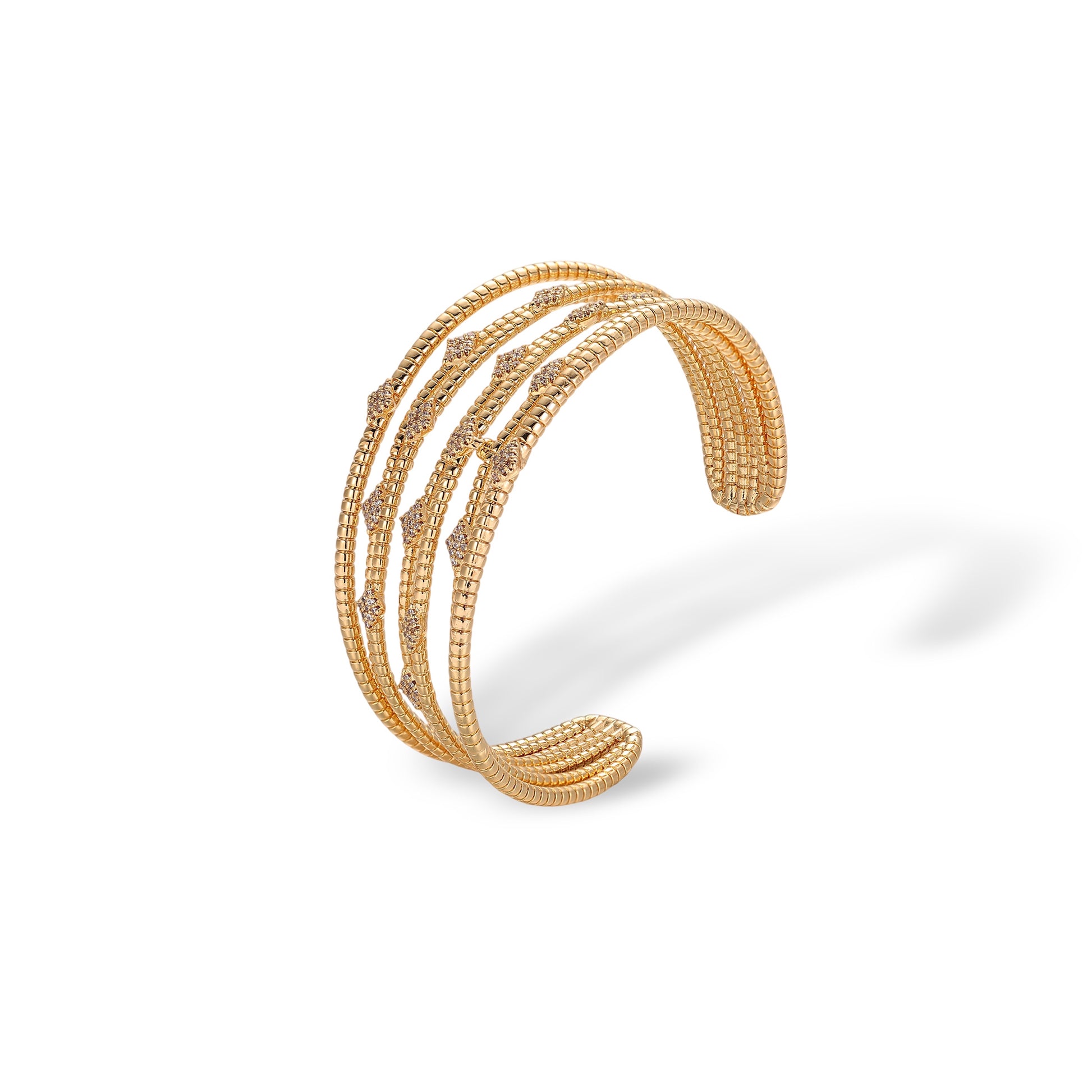 Fortunée 18K Gold Rhombus Open Bangle