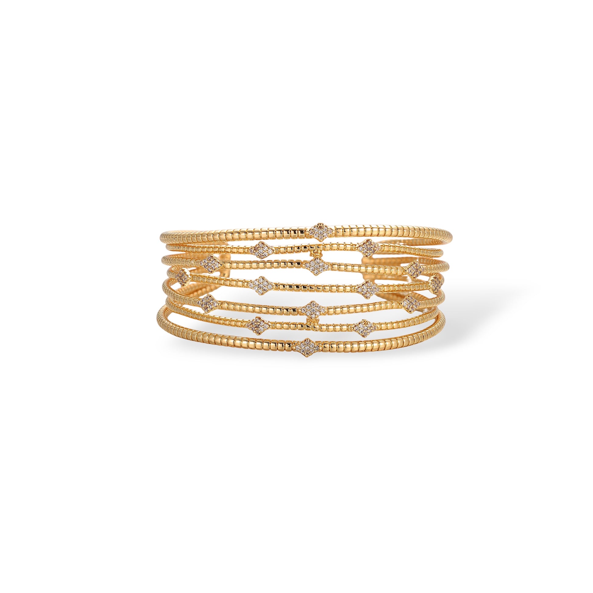 Fortunée 18K Gold Rhombus Open Bangle