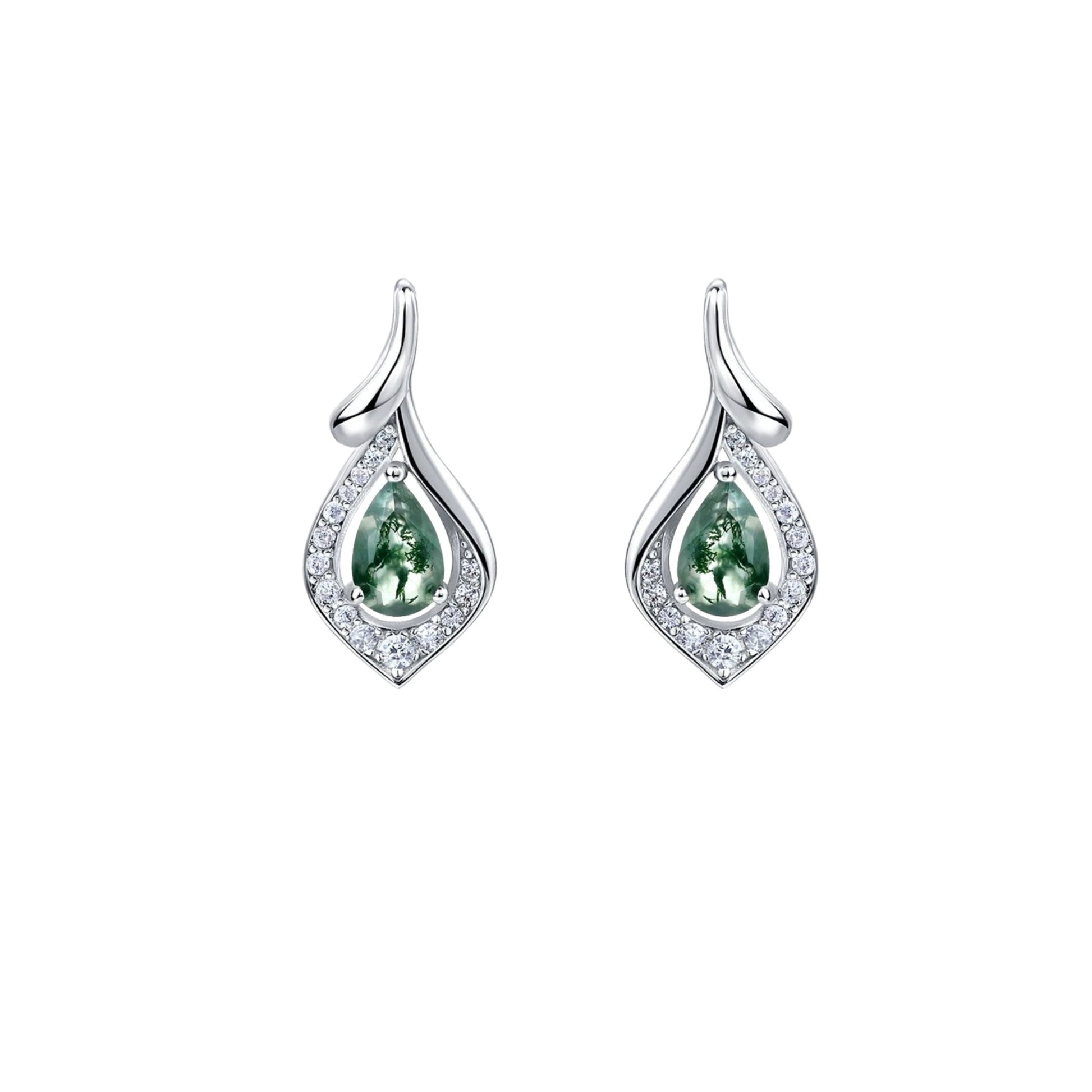 Francette Green Moss Teardrop Earrings