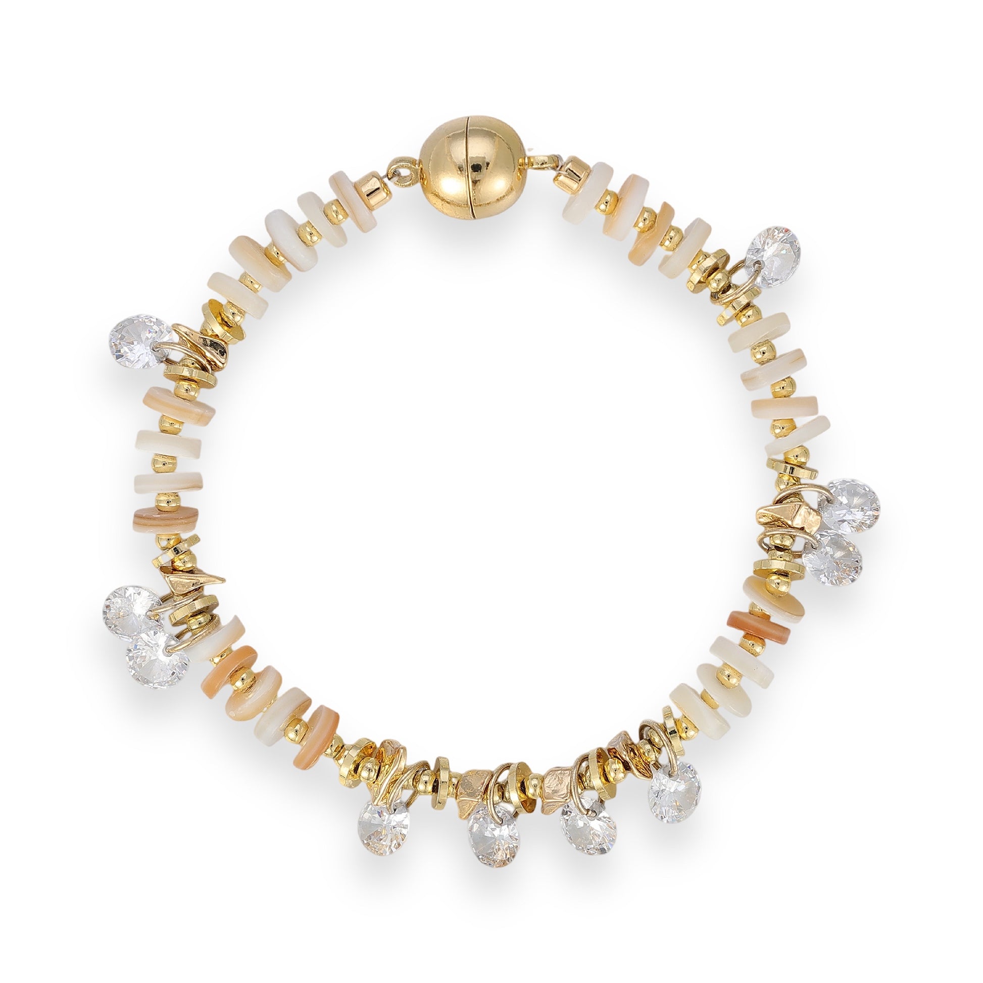 Franka 14K Gold Coconut Shell Crystal Bracelet