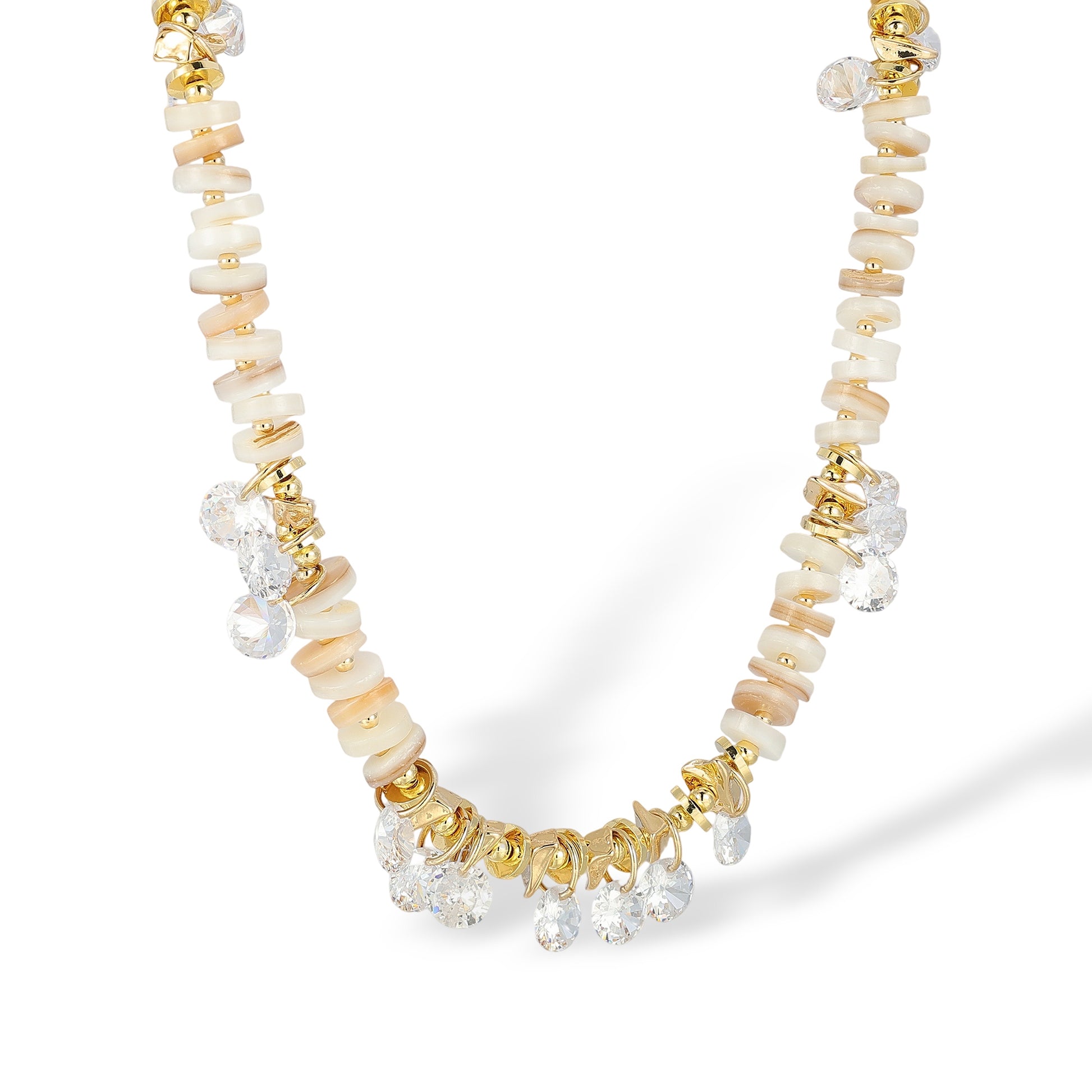Franka 14K Gold Coconut Shell Crystal Necklace