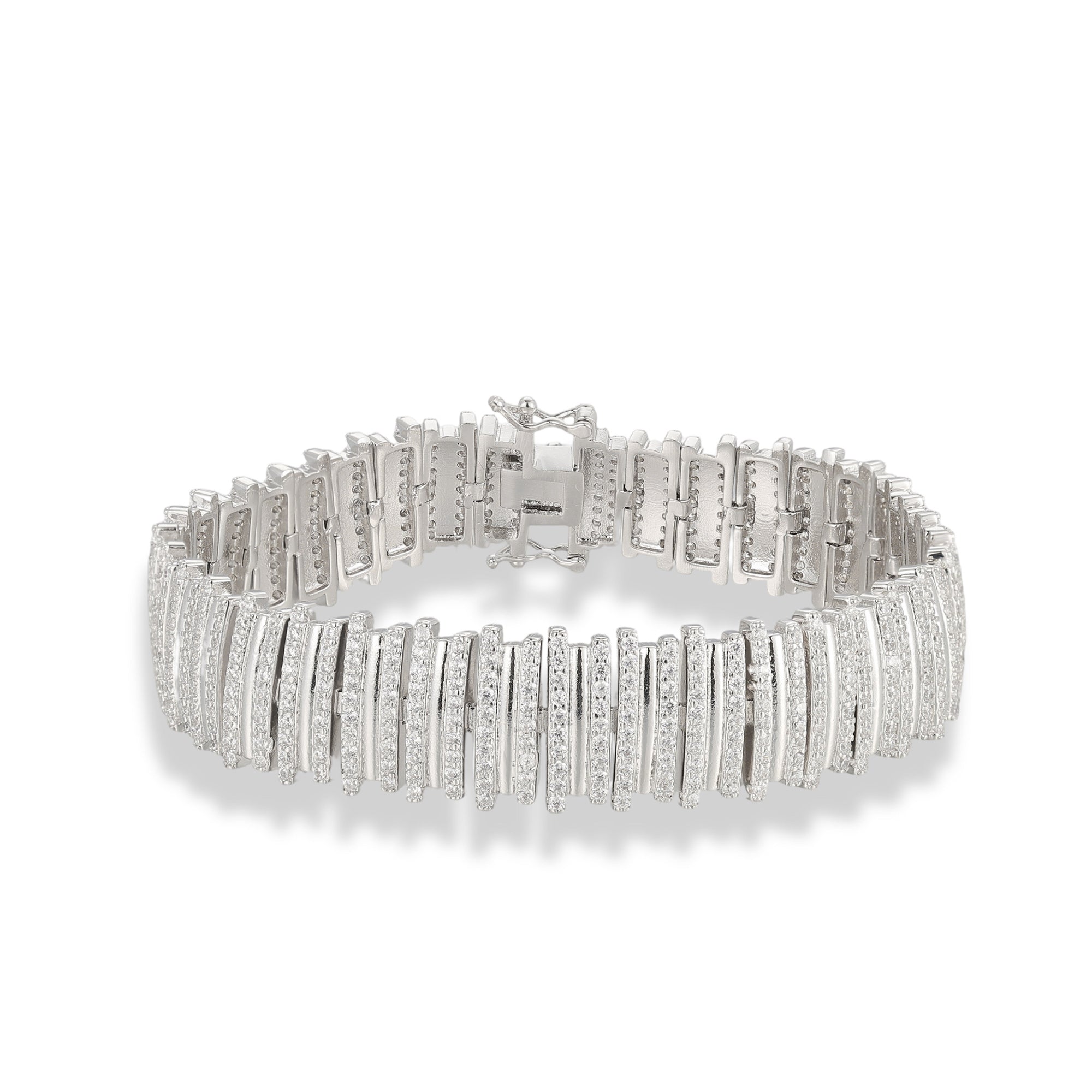 Frederika Silver Vertical Bar Bracelet