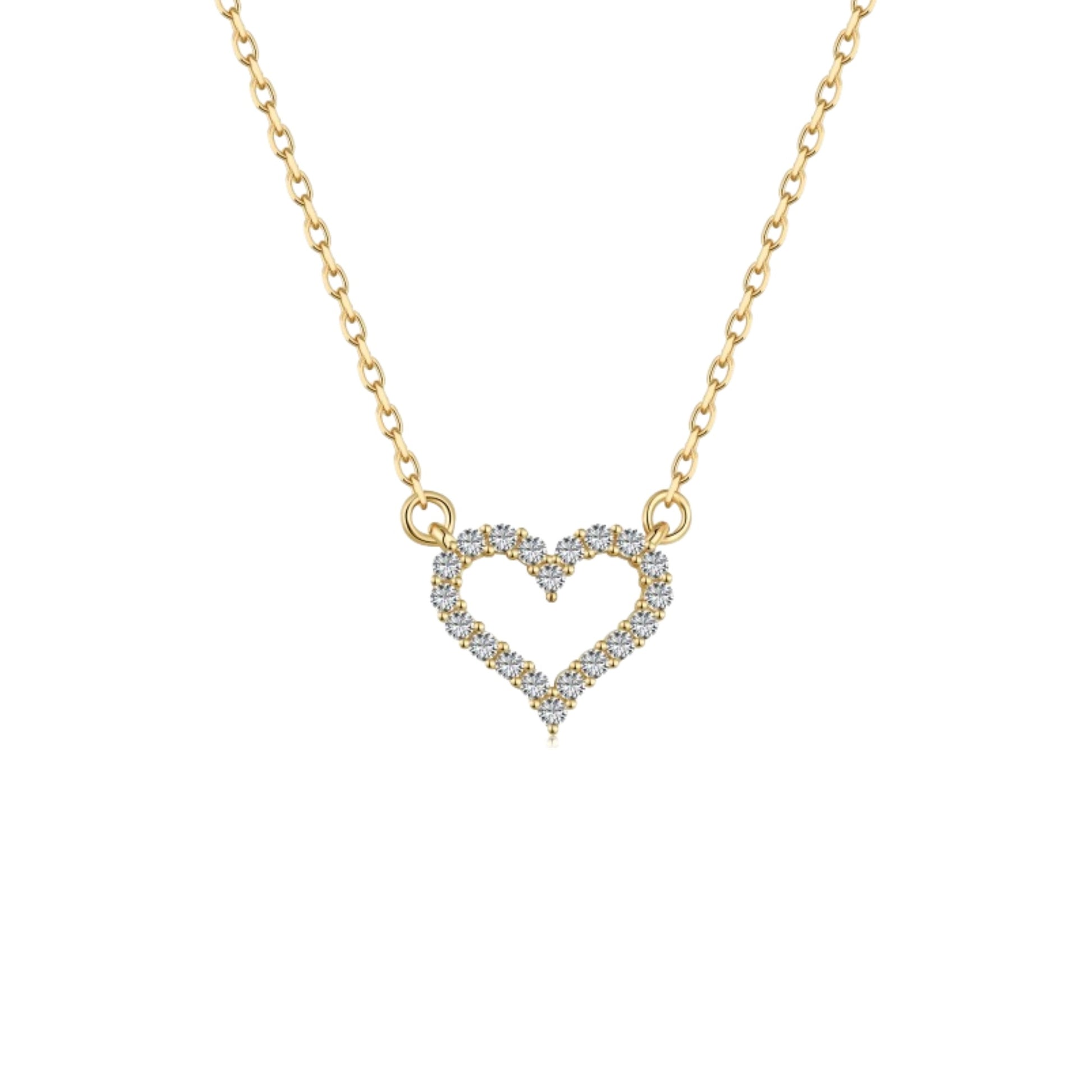 Freyda 18K Gold Hollow Heart Necklace