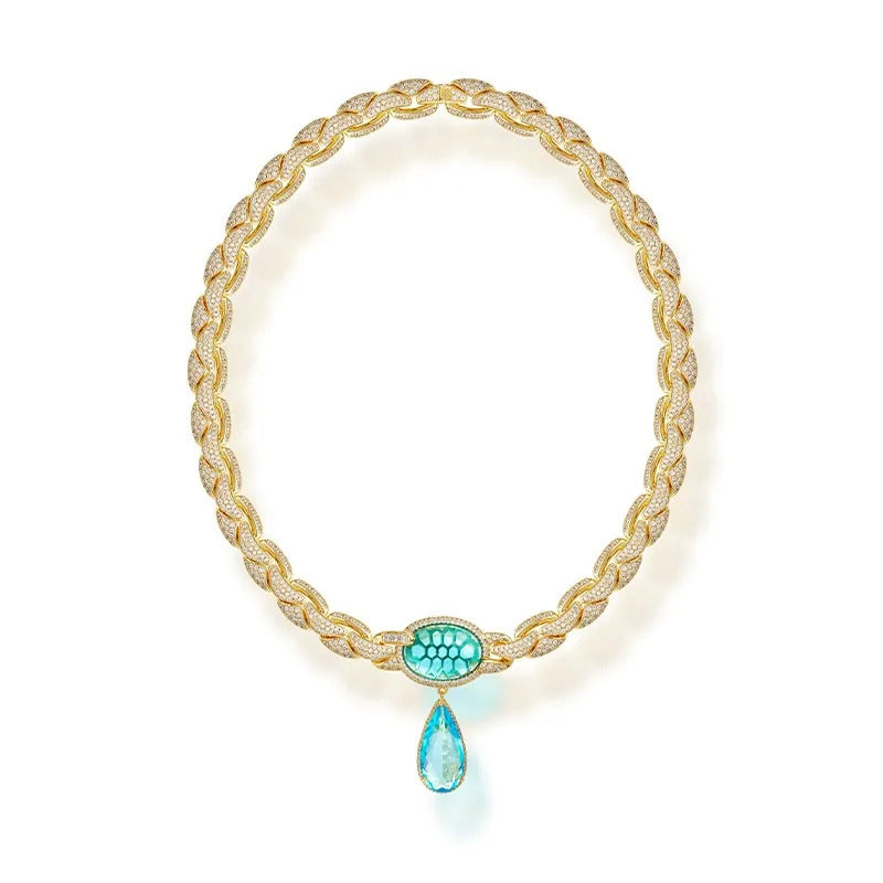 Fridlind 14K Gold Teardrop Cushioon Choker Necklace