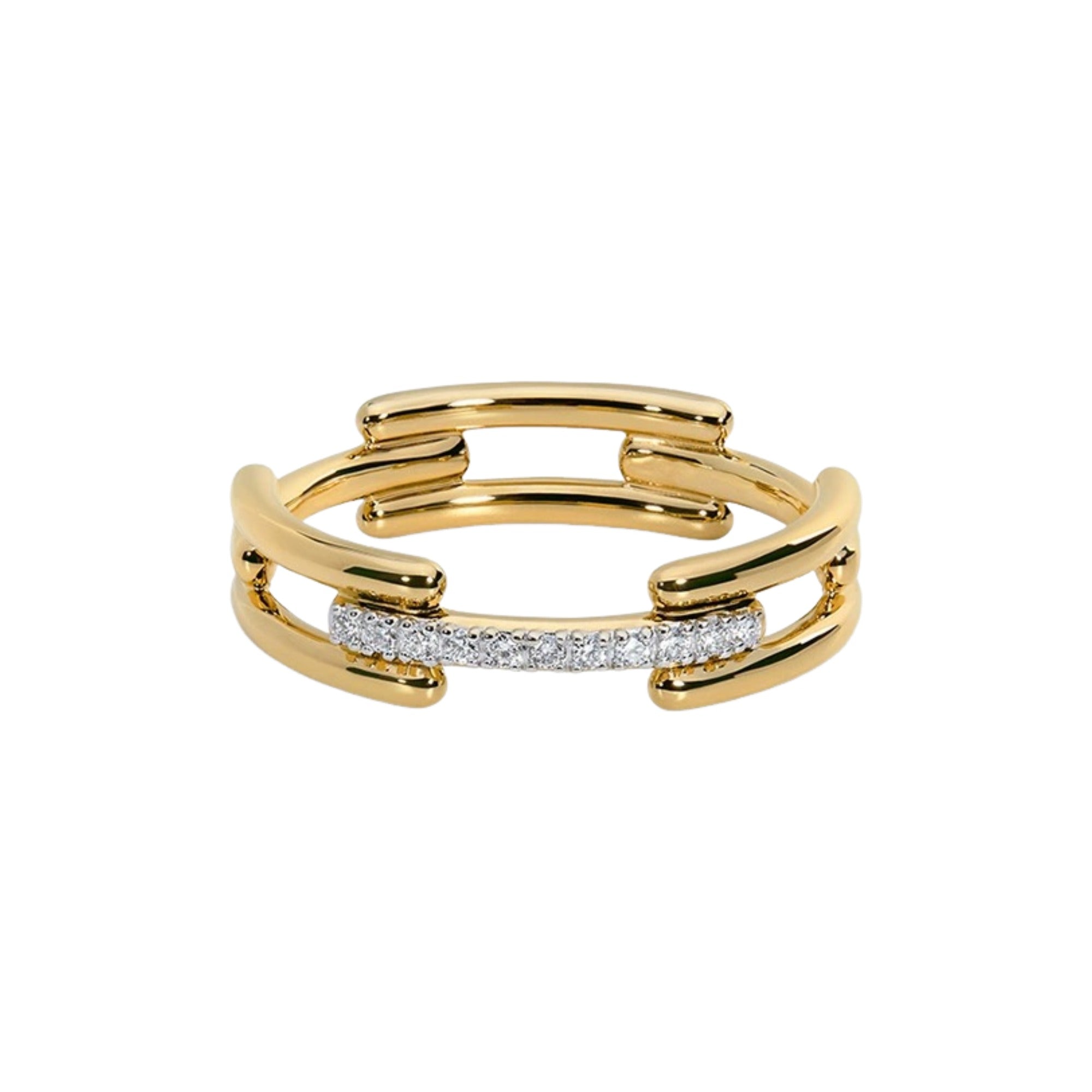 Friedgard 18K Gold Layered Pavé Ring