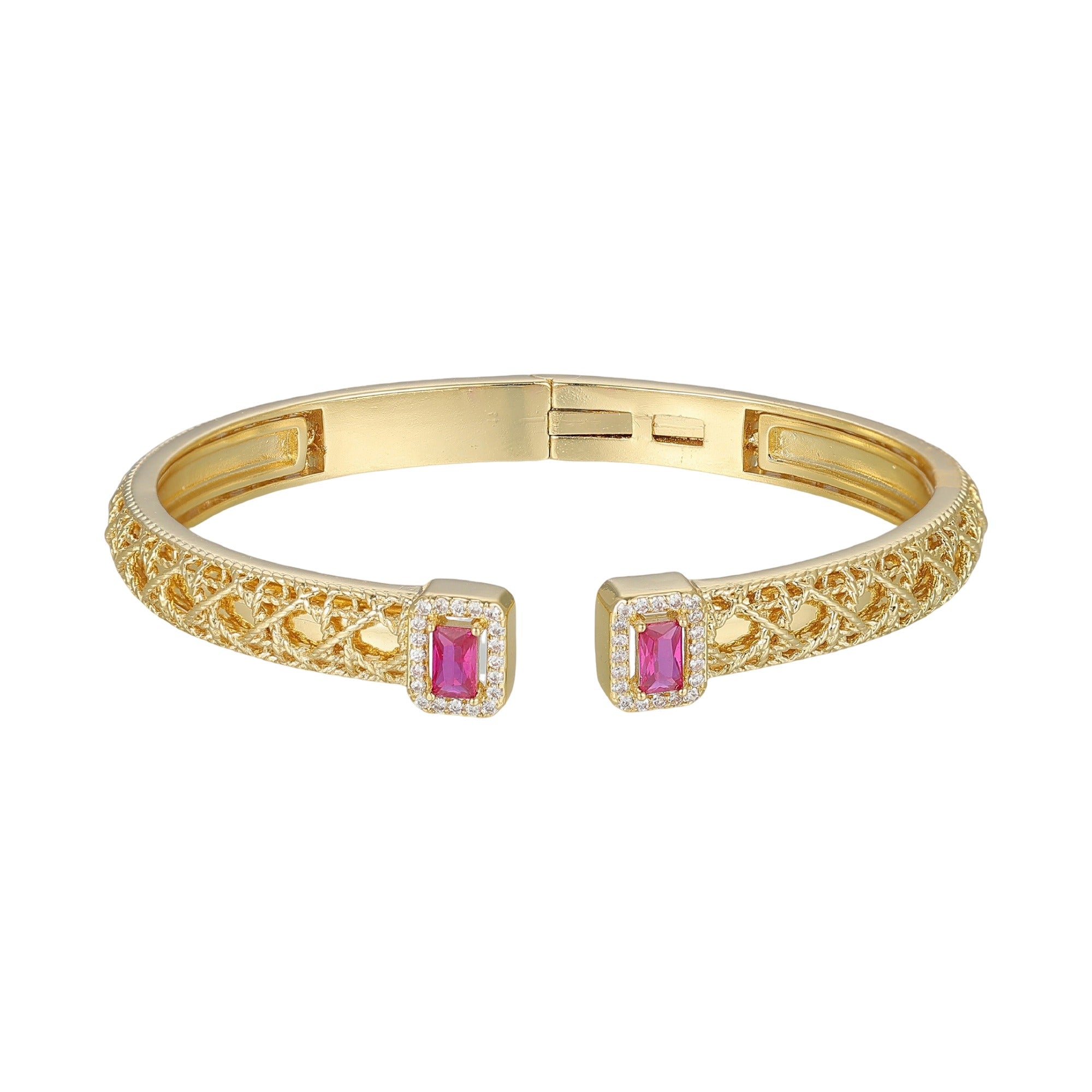 Friedgunde 14K Gold Rectangular Open Bangle