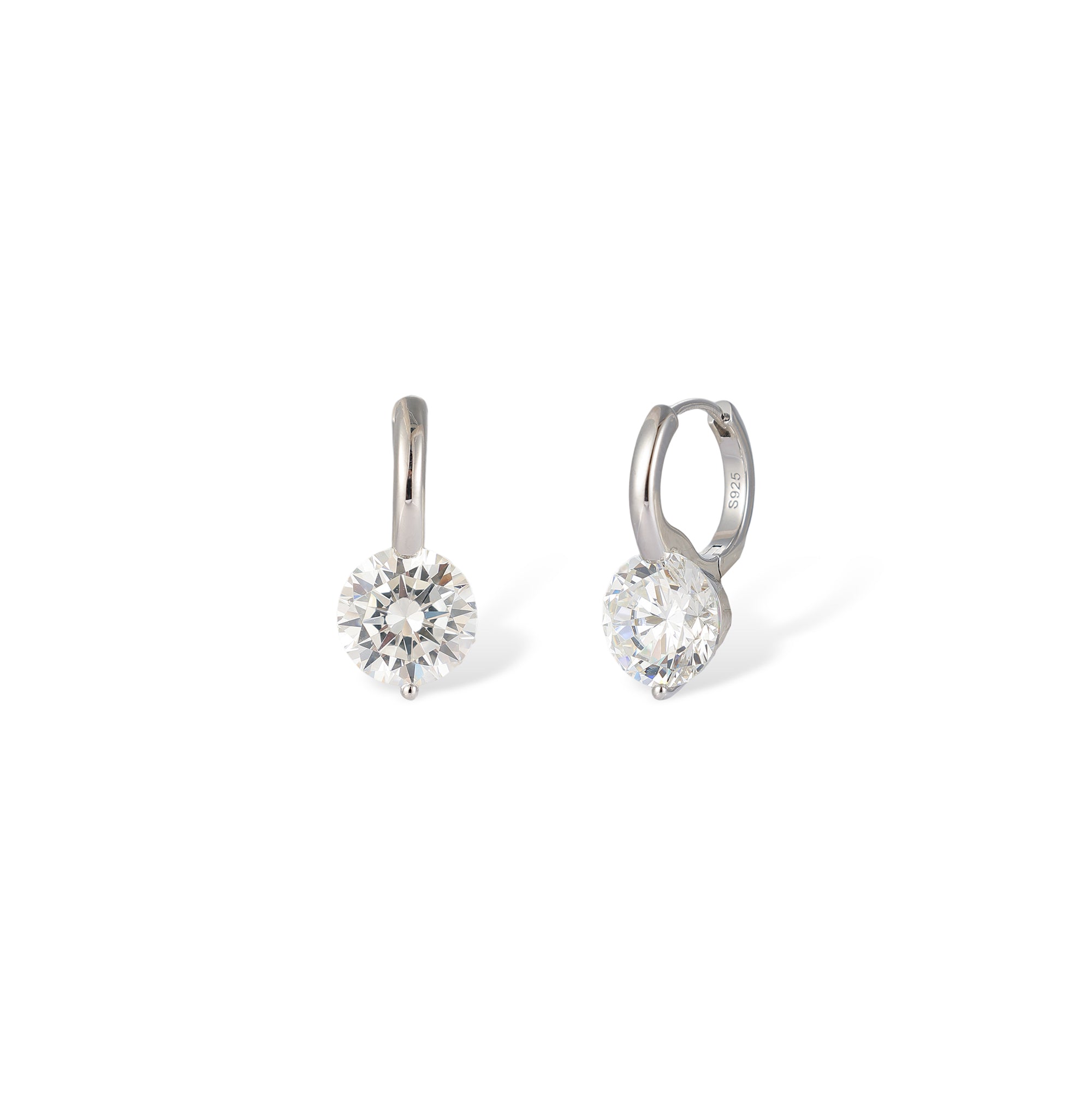 Friedhilde White Round Huggie Earrings
