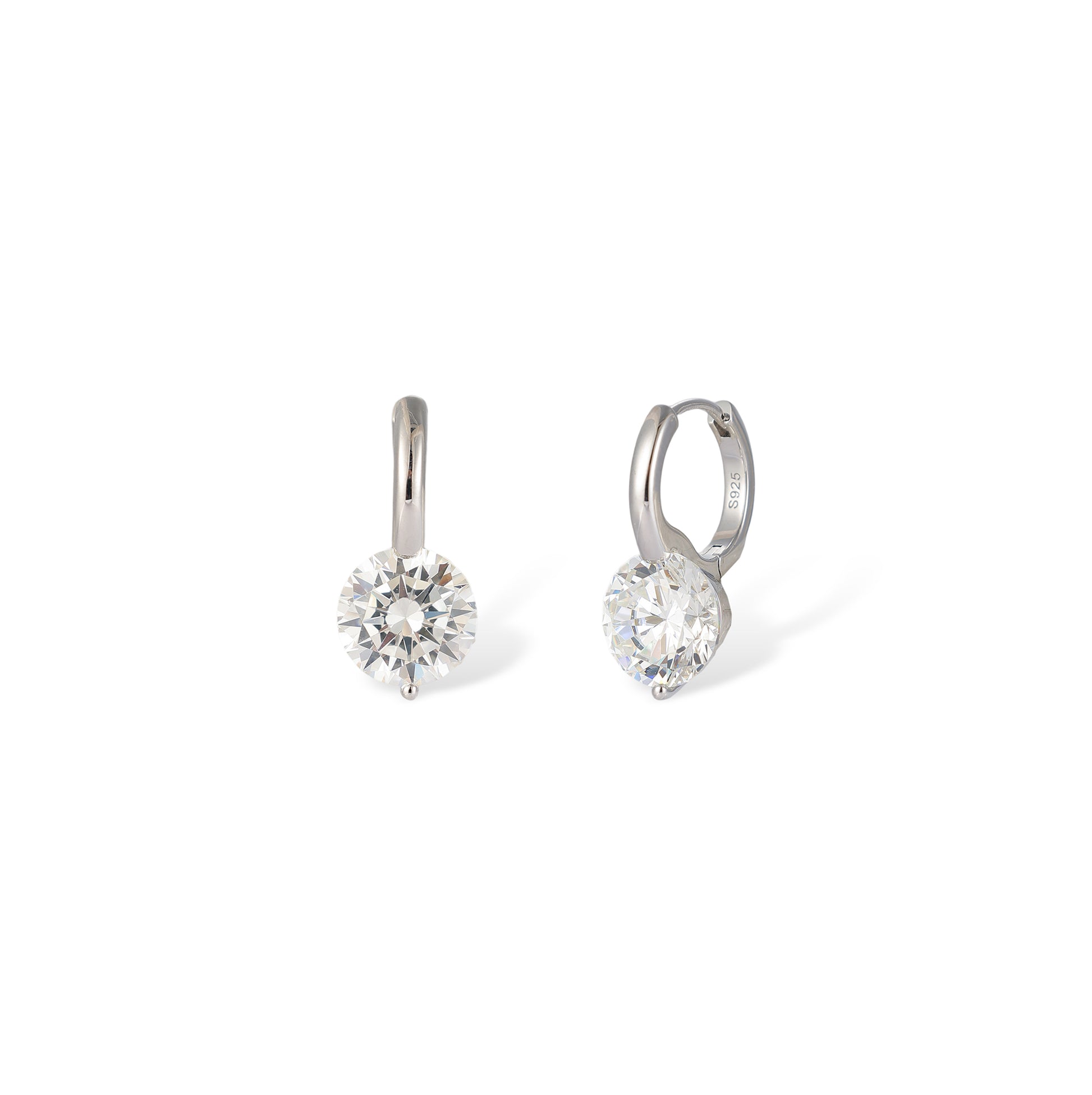 Friedhilde White Round Huggie Earrings