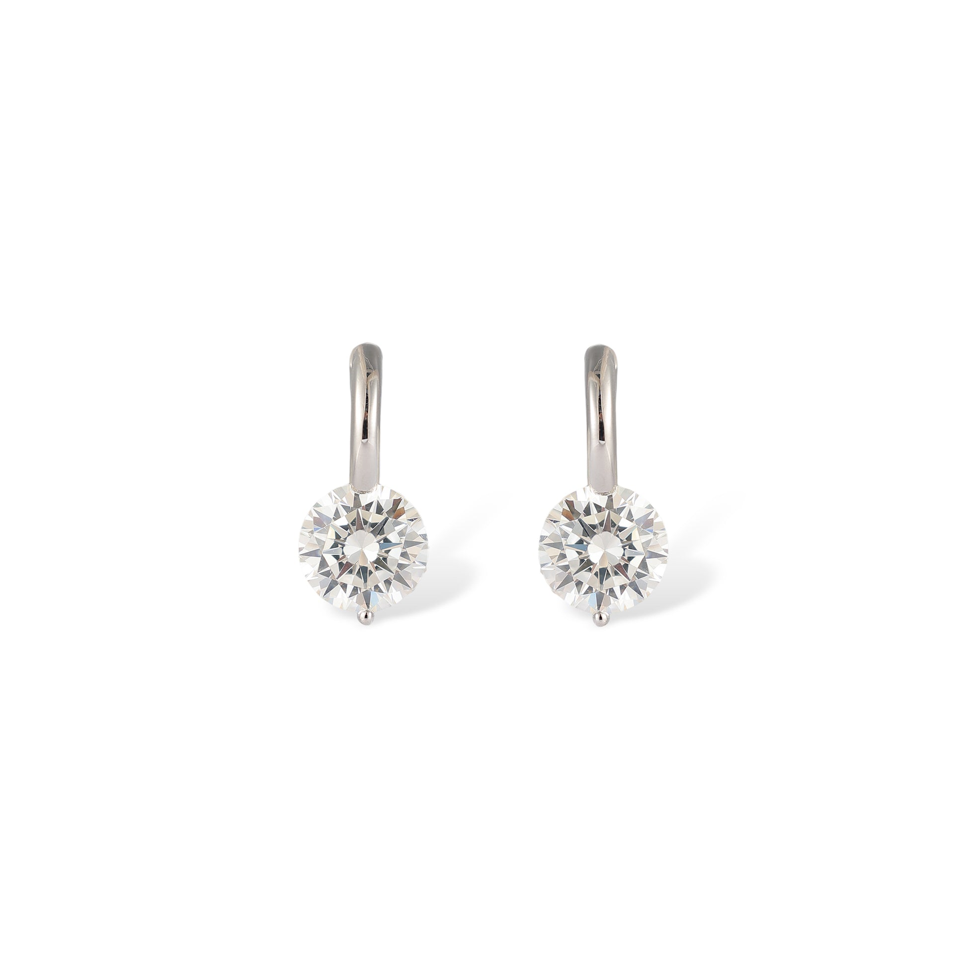 Friedhilde White Round Huggie Earrings