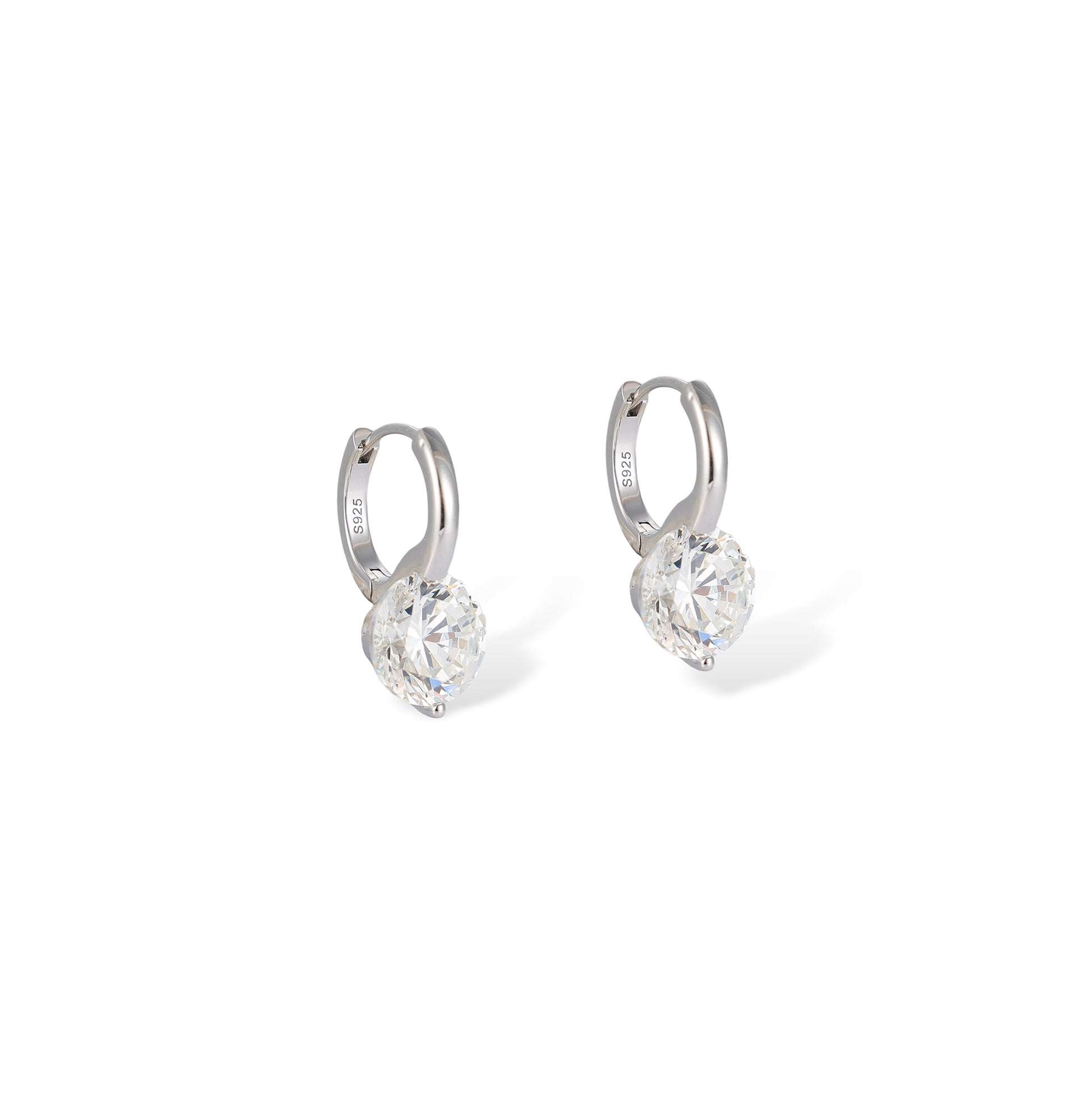 Friedhilde White Round Huggie Earrings