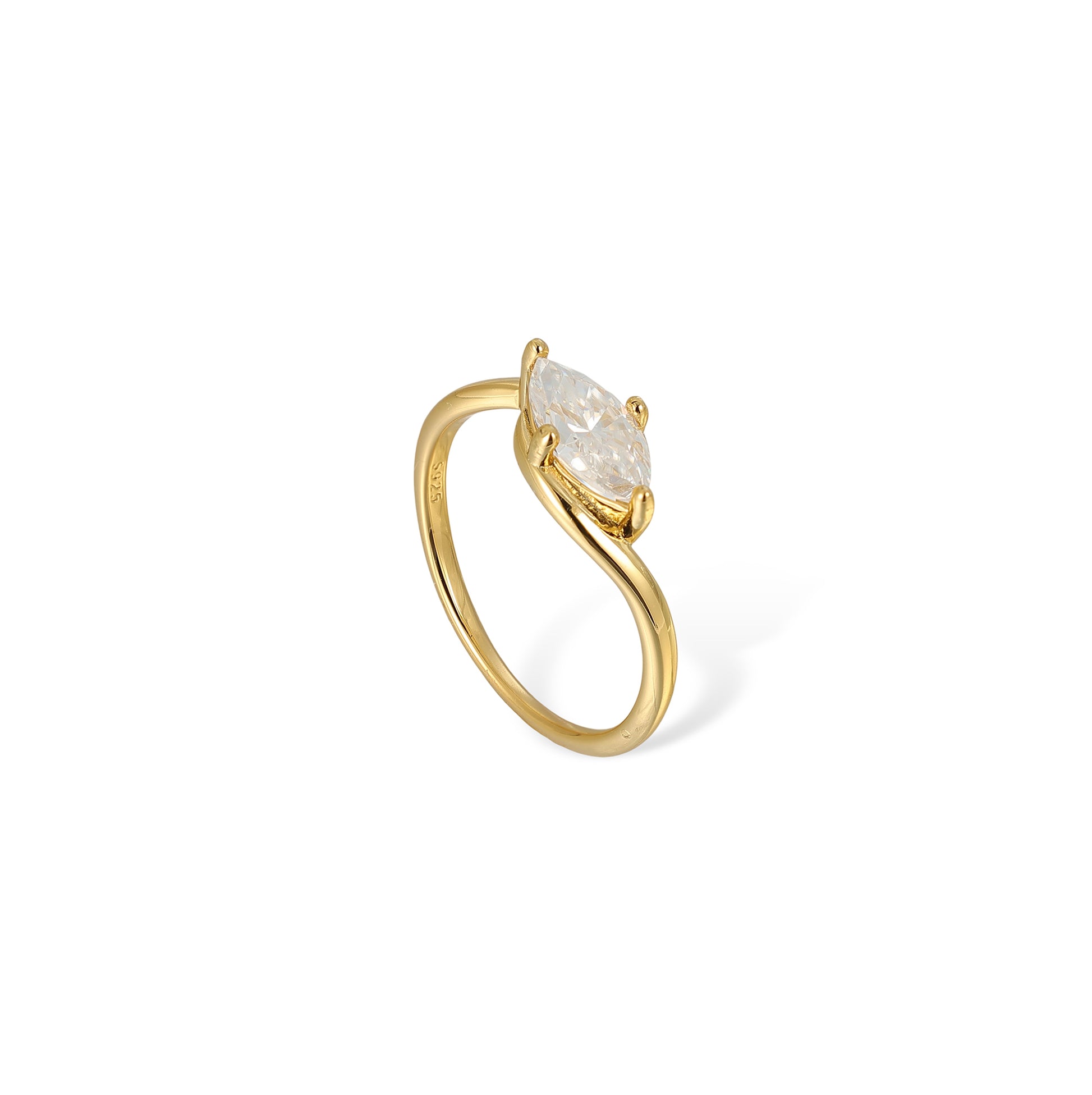 Friedlina 14K Gold Marquise Moissanite Ring Set
