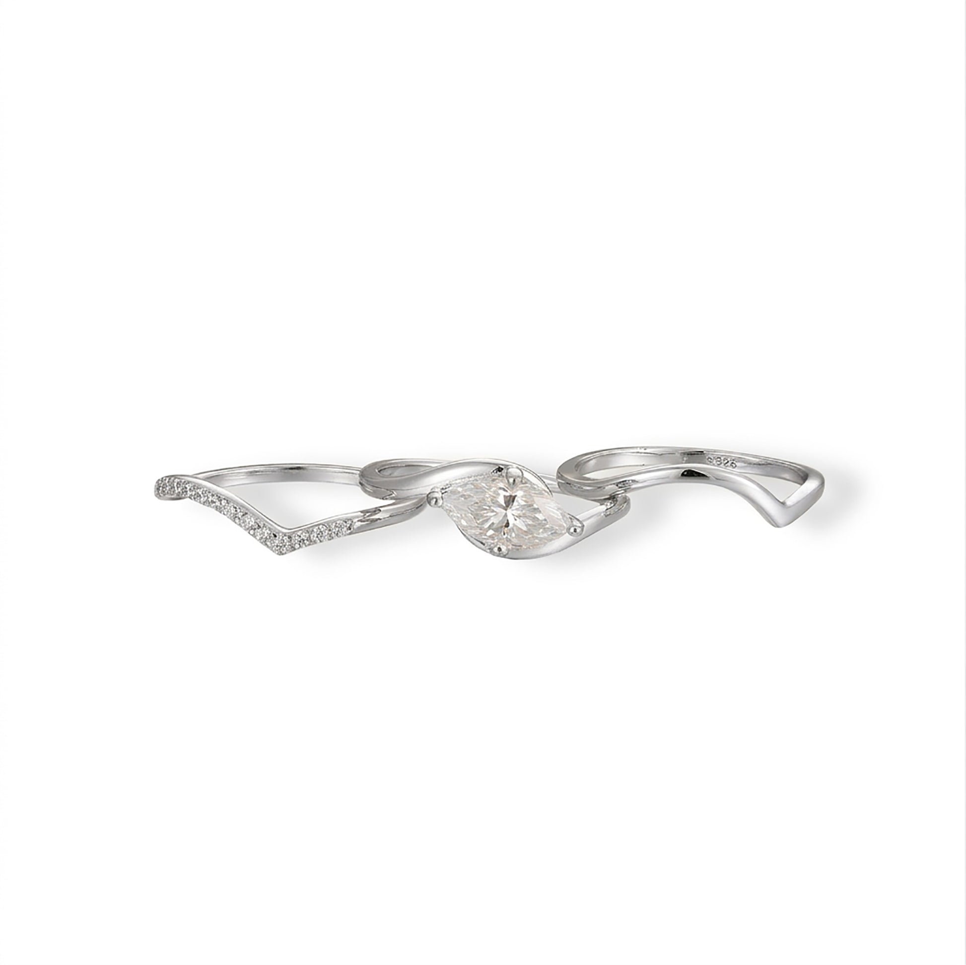 Friedlina 14K Gold Marquise Moissanite Ring Set