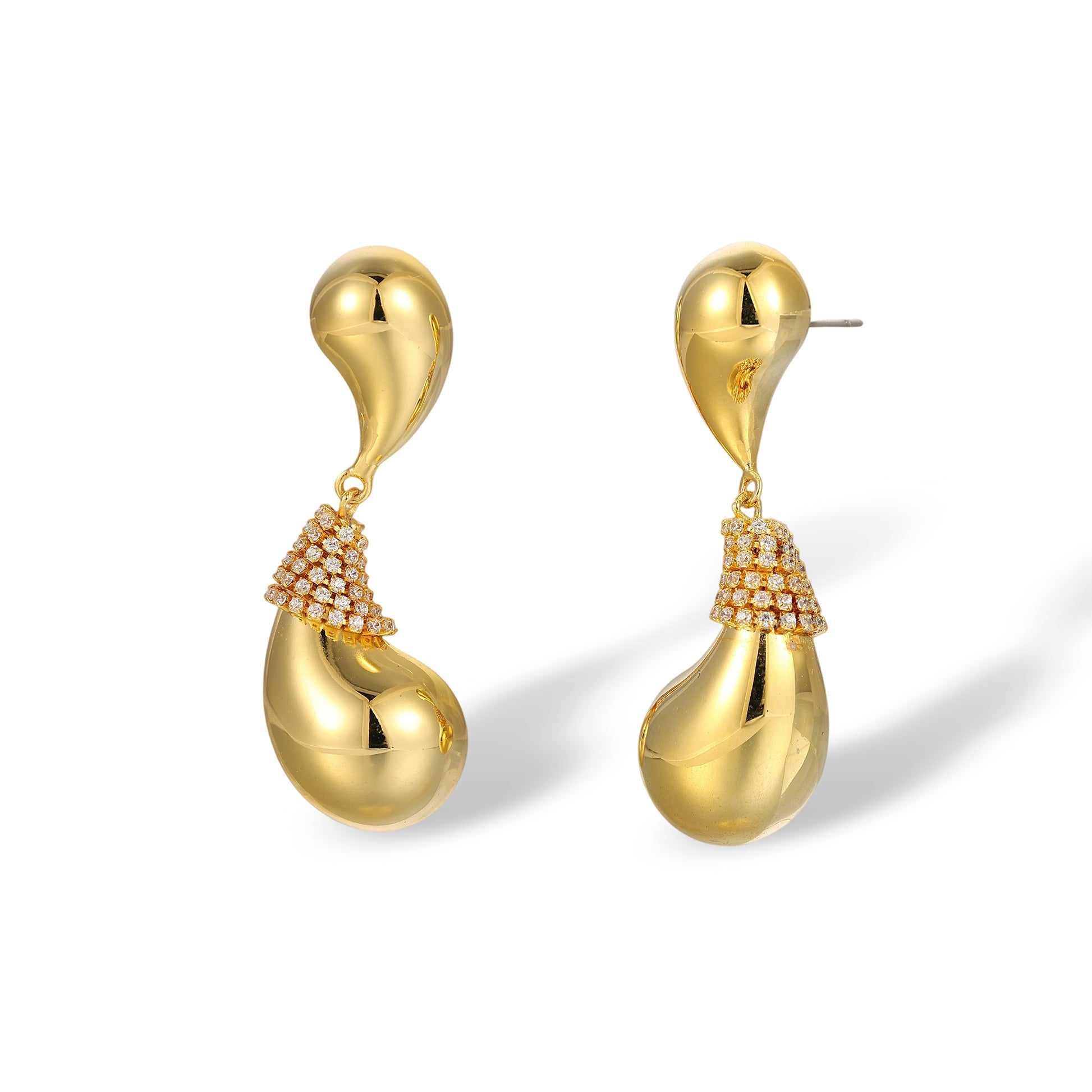 Friedrada 14K Gold Eggplant Drop Earrings