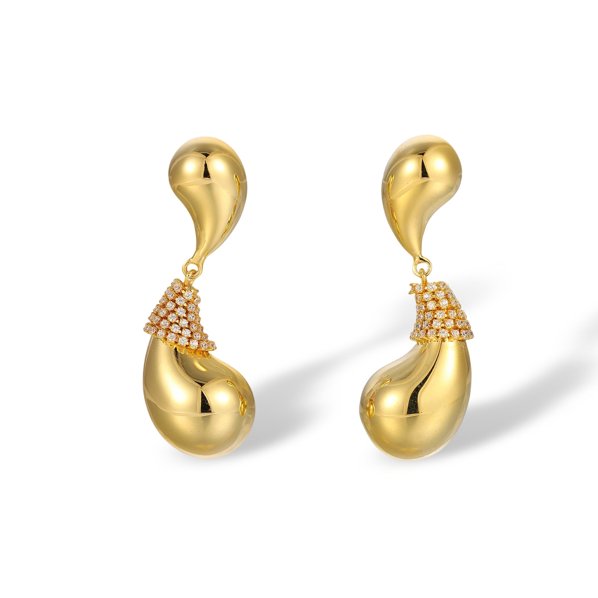 Friedrada 14K Gold Eggplant Drop Earrings