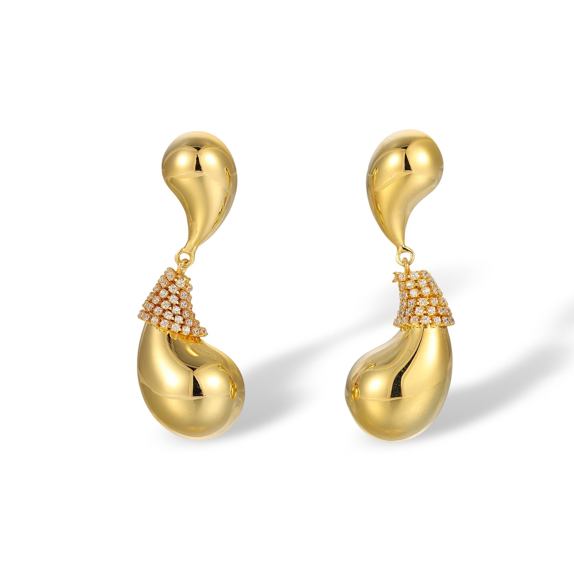 Friedrada 14K Gold Eggplant Drop Earrings