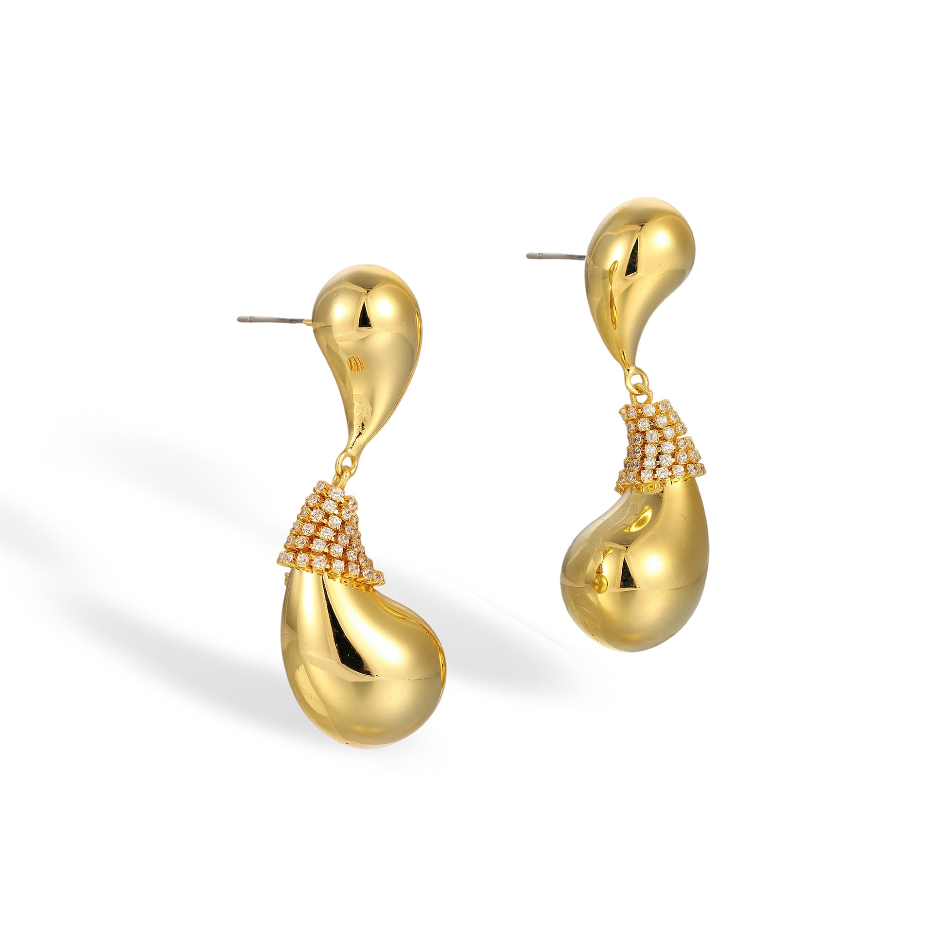 Friedrada 14K Gold Eggplant Drop Earrings