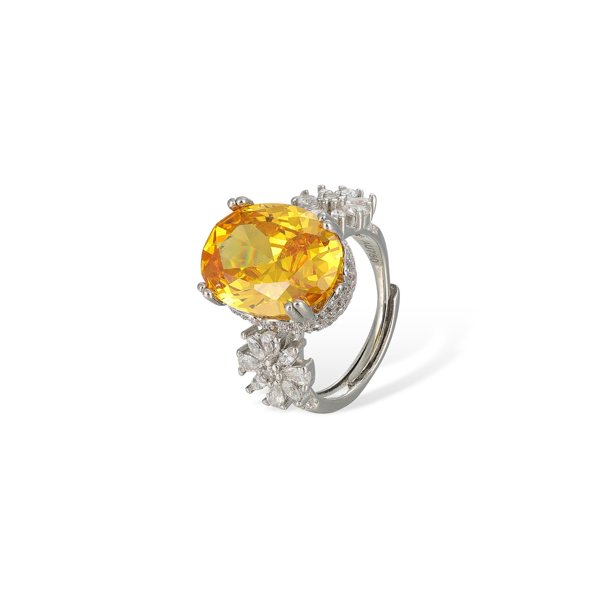 Friedrike Yellow Oval Open Ring