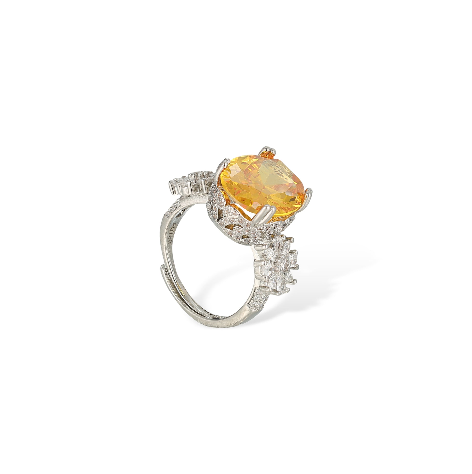 Friedrike Yellow Oval Open Ring