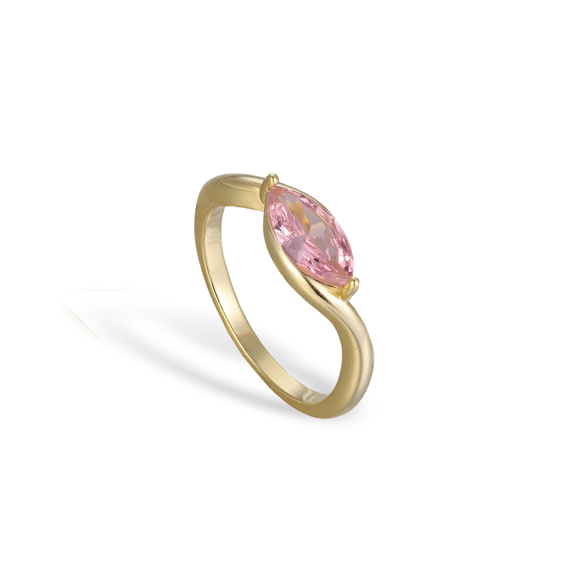 Friedrun 14K Gold Marquise Open Ring Set