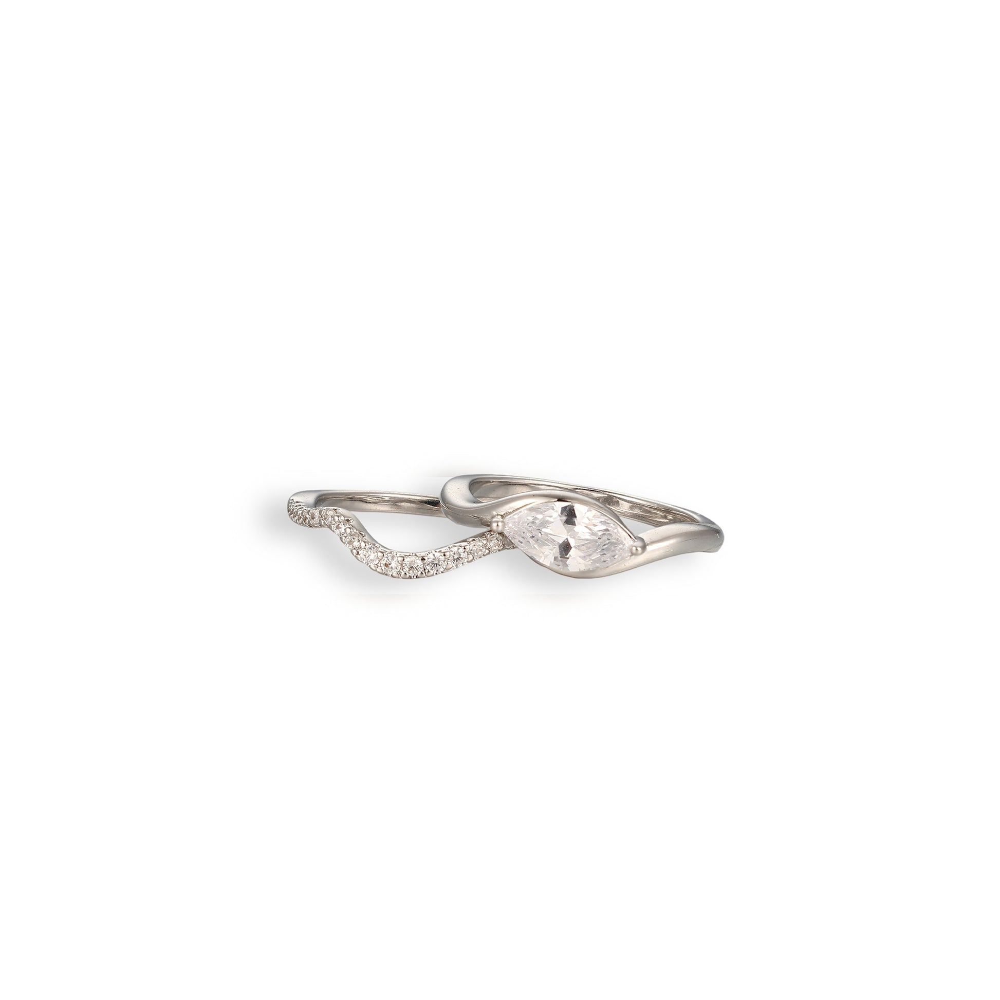 Friedrun 14K Gold Marquise Open Ring Set