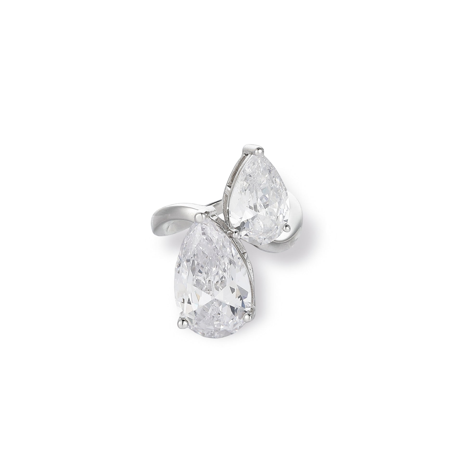 Friedswind White Double Teardrop Ring