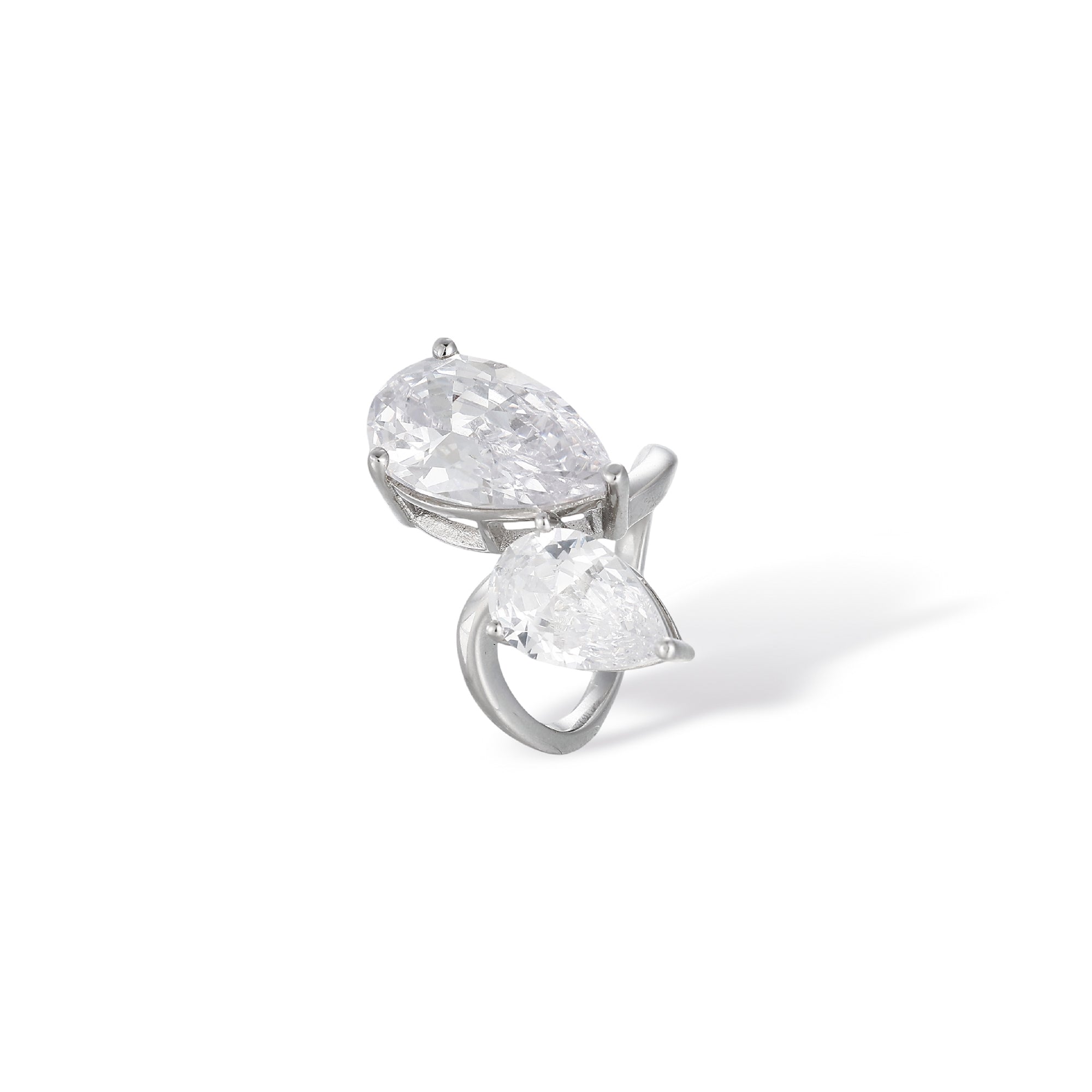 Friedswind White Double Teardrop Ring