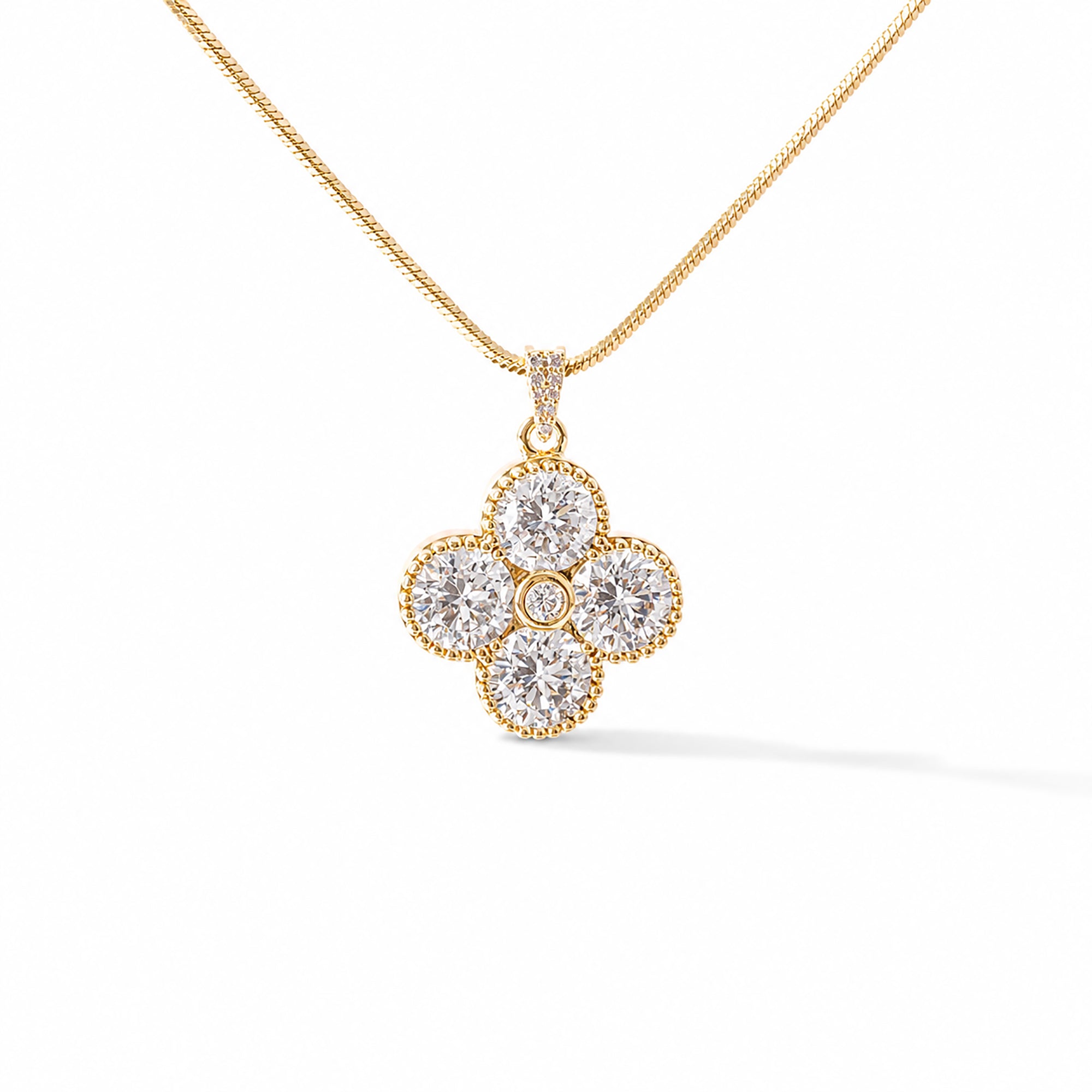 Friedtrud 14K Gold Trèfle Necklace