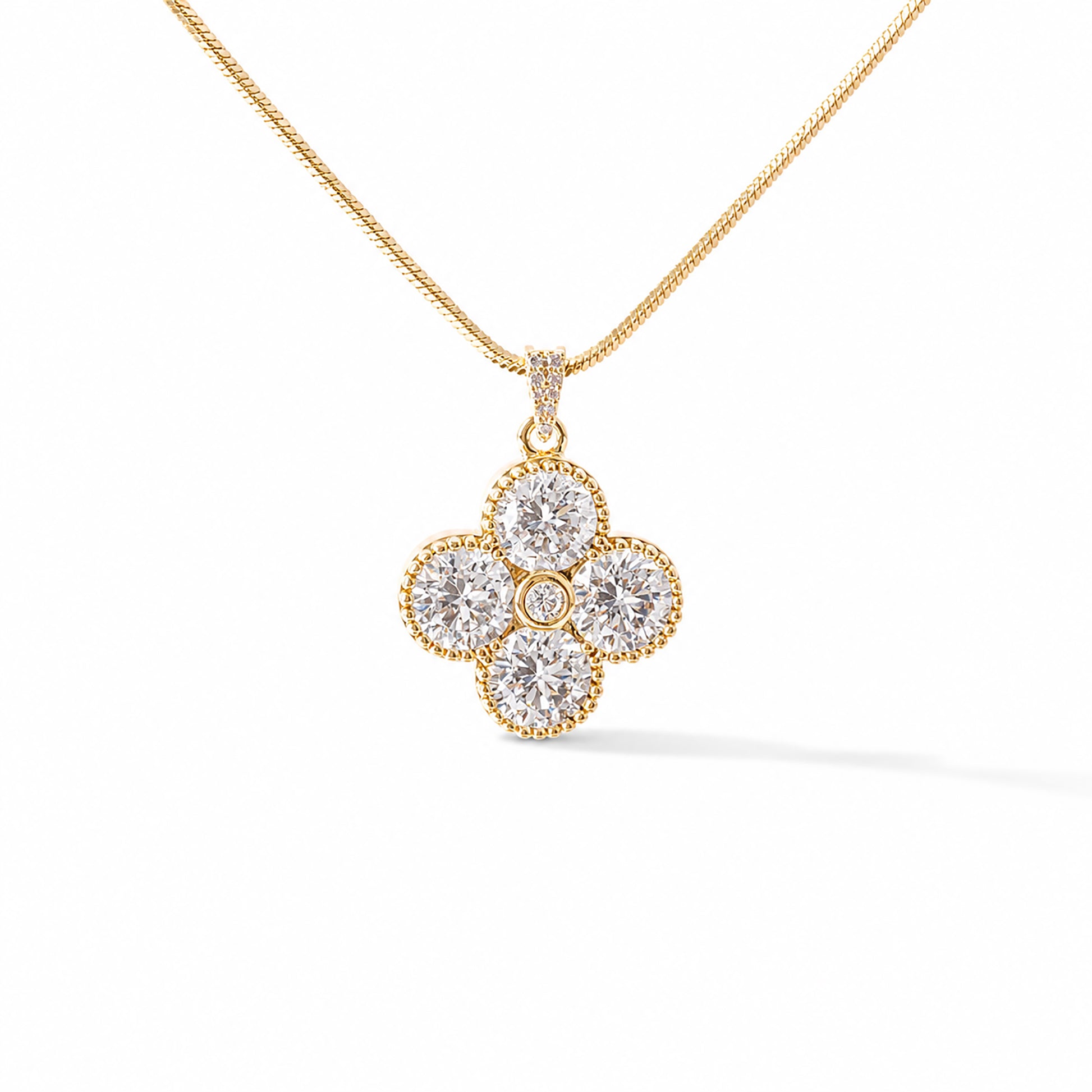 Friedtrud 14K Gold Trèfle Necklace