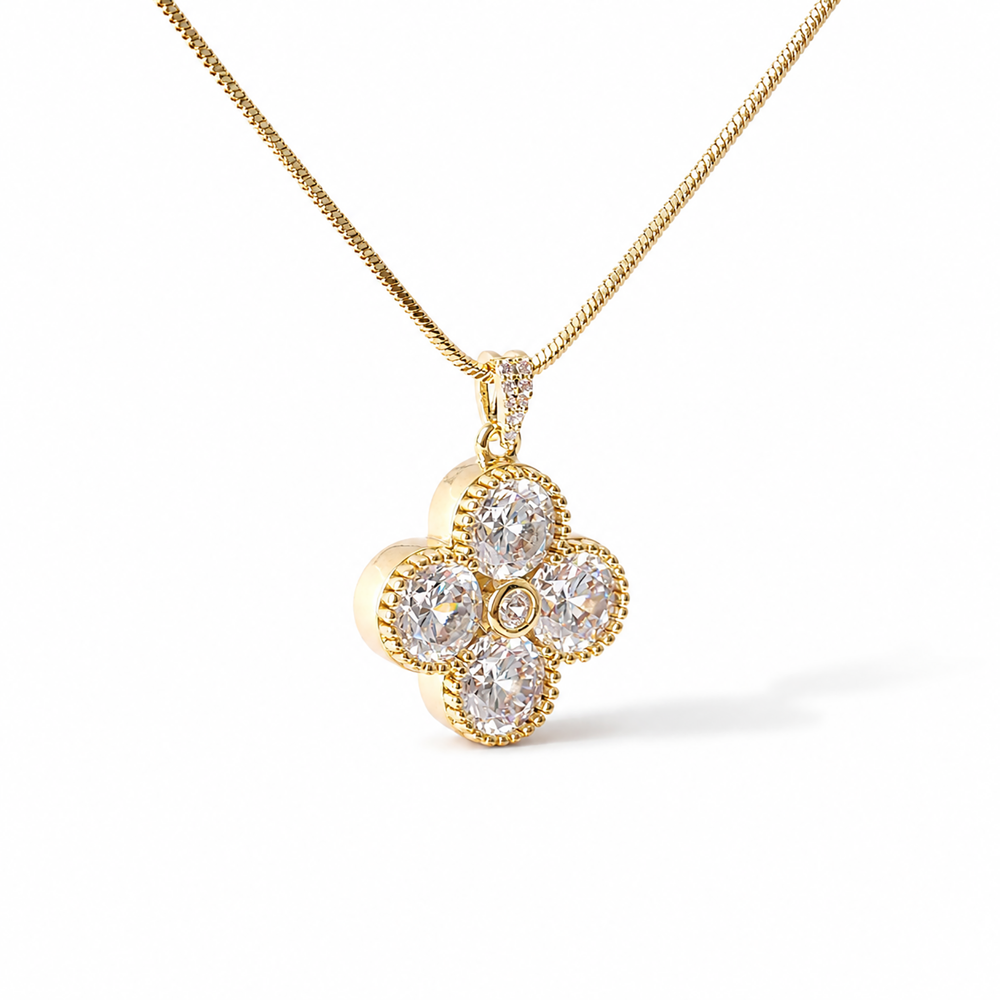 Friedtrud 14K Gold Trèfle Necklace