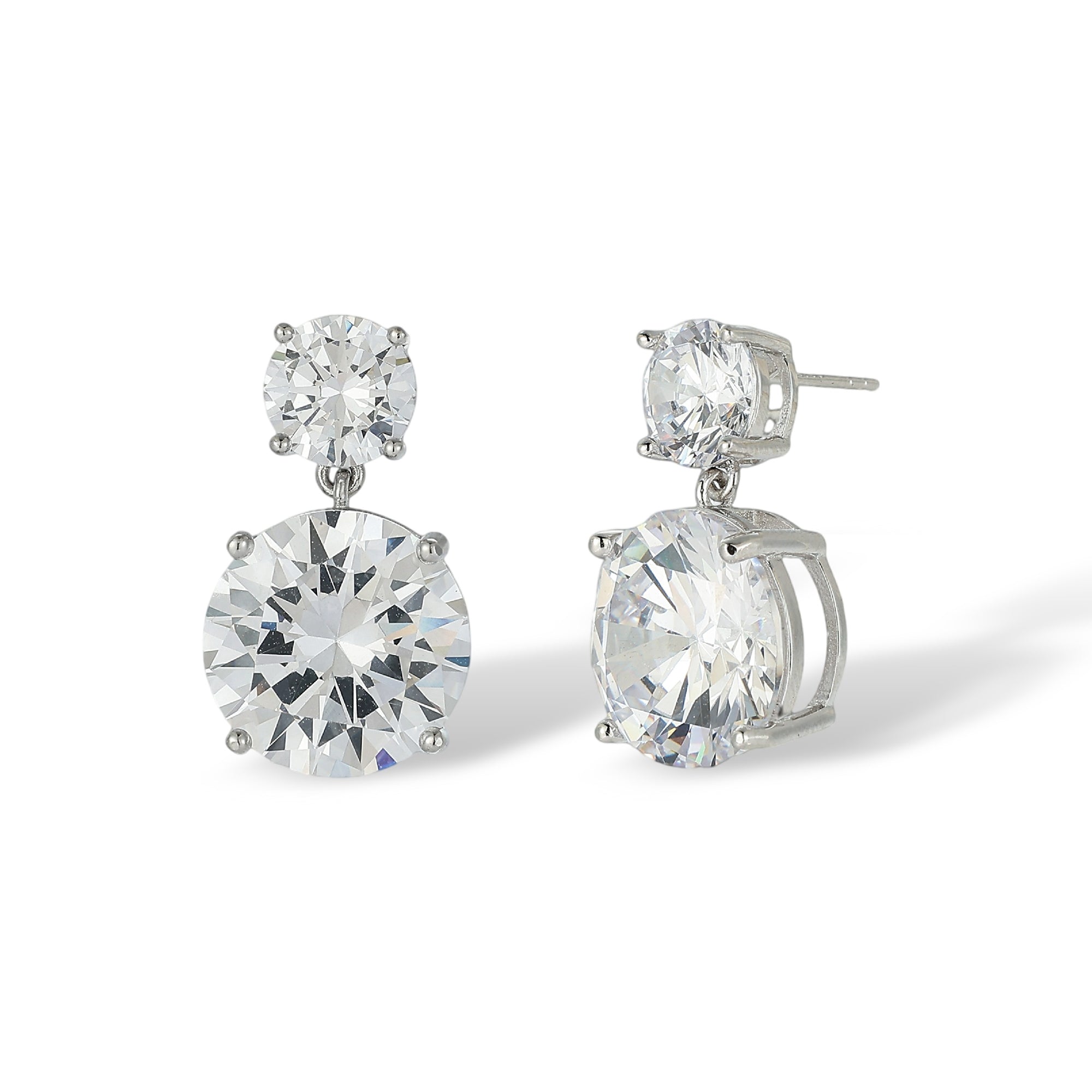 Friedvine White Round Drop Earrings