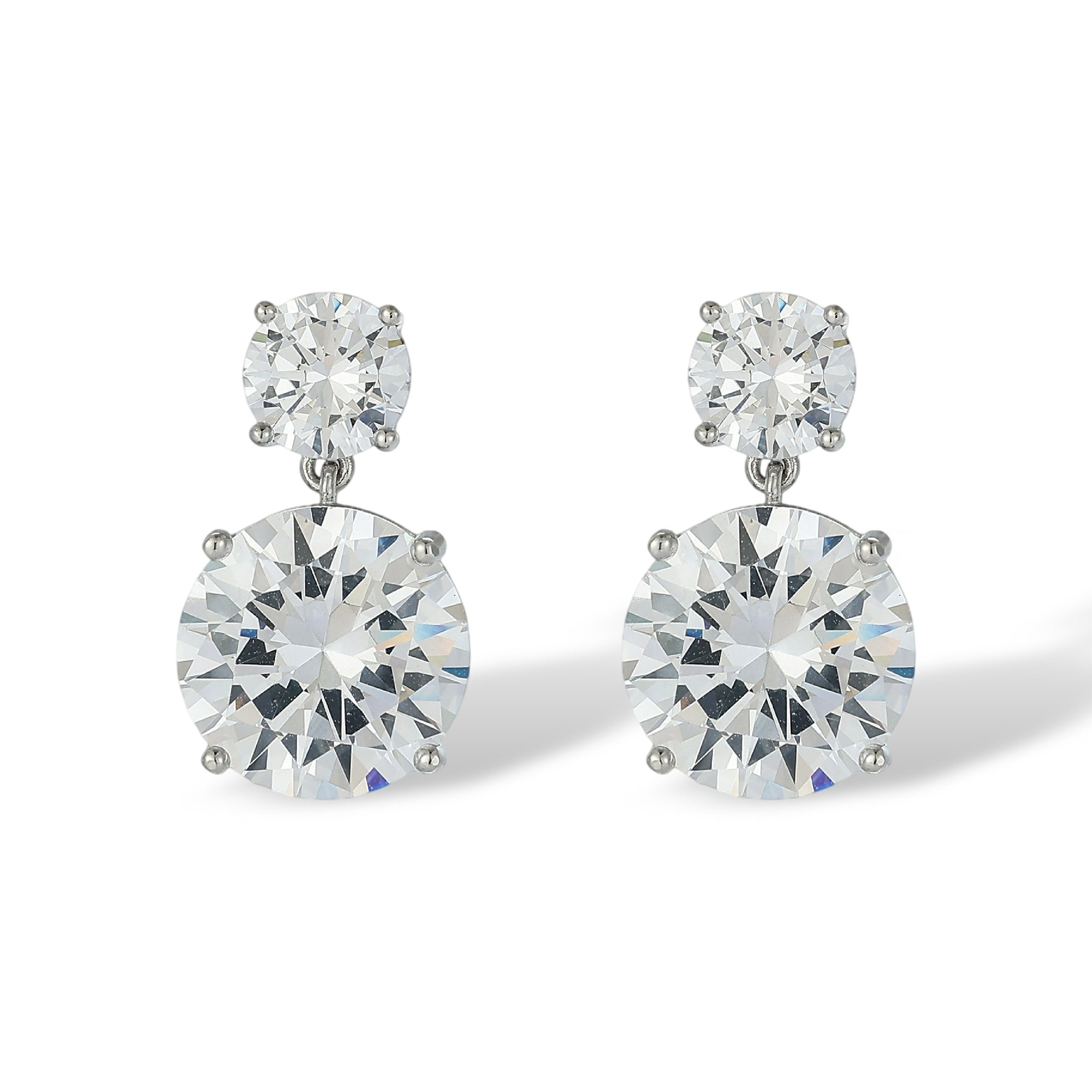 Friedvine White Round Drop Earrings