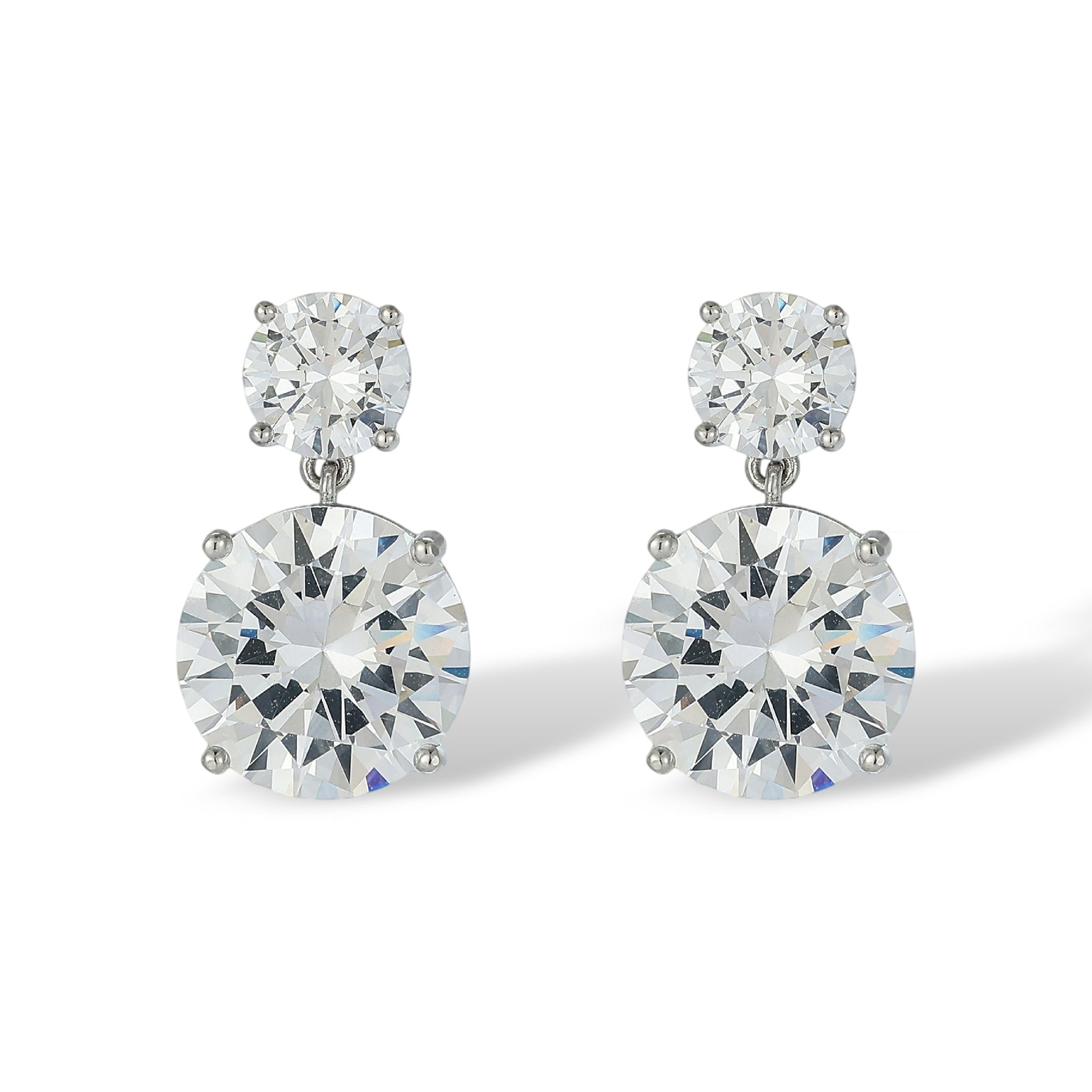Friedvine White Round Drop Earrings