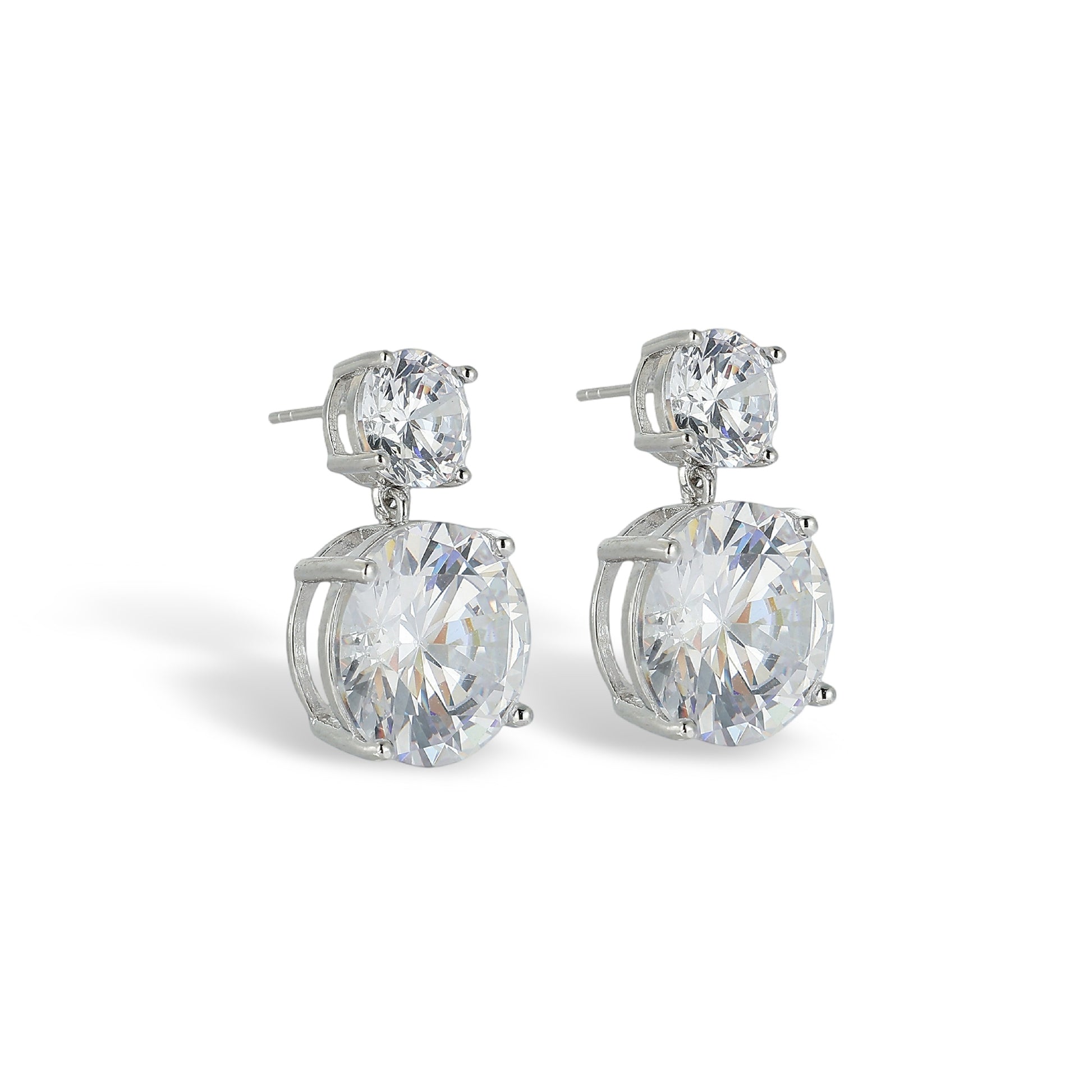 Friedvine White Round Drop Earrings