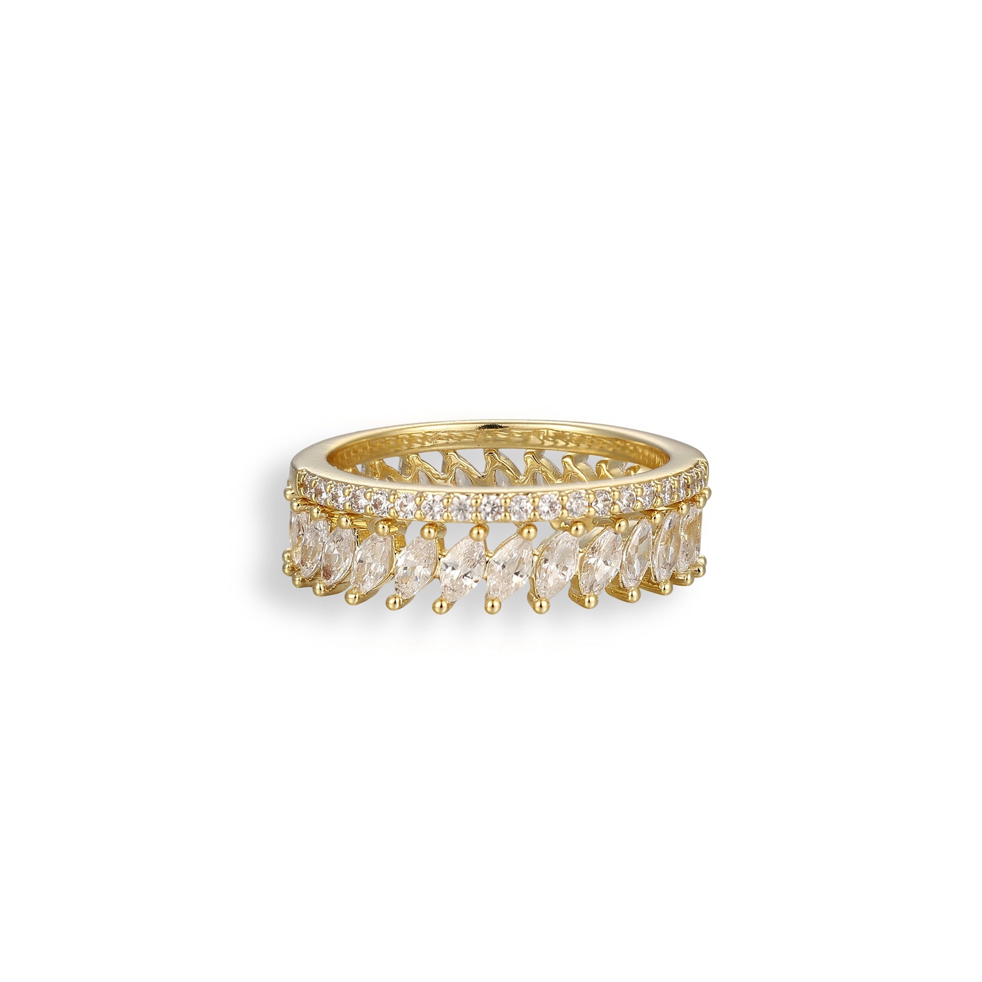 Friedwina 14K Gold Marquise Open Ring Set