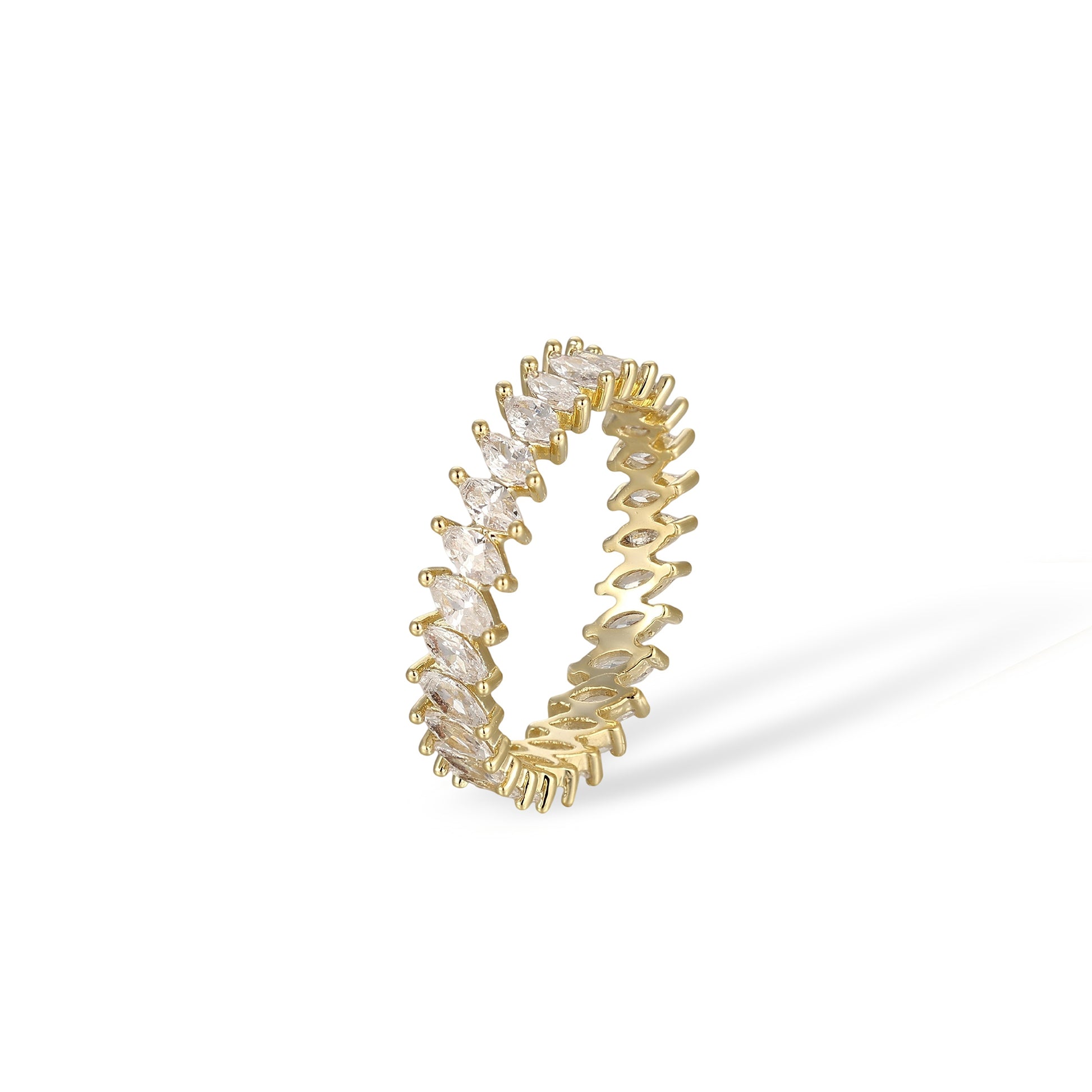 Friedwina 14K Gold Marquise Open Ring Set