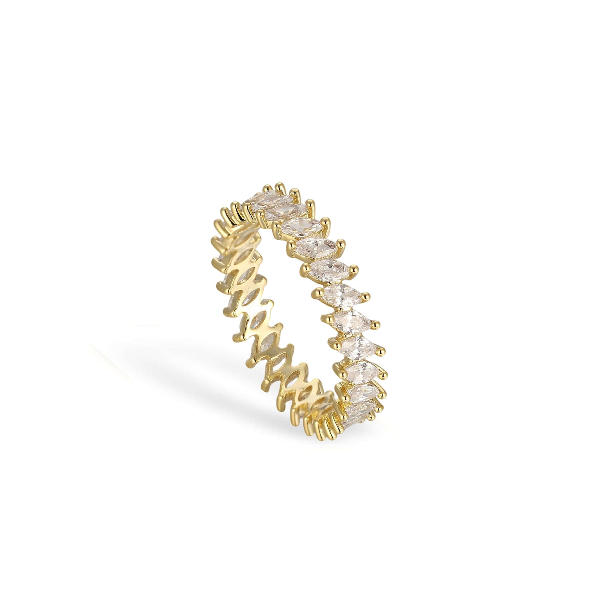 Friedwina 14K Gold Marquise Open Ring Set