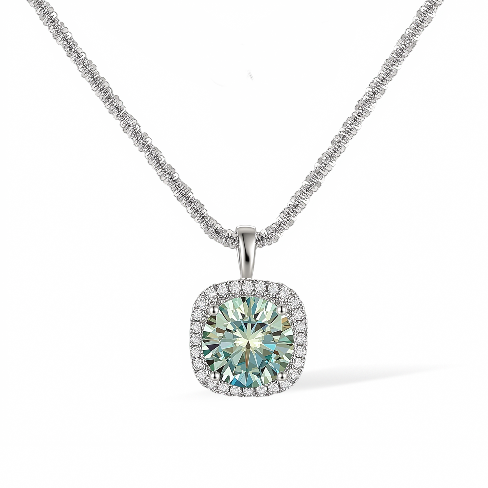 Gaëlle Green Mossanite Necklace